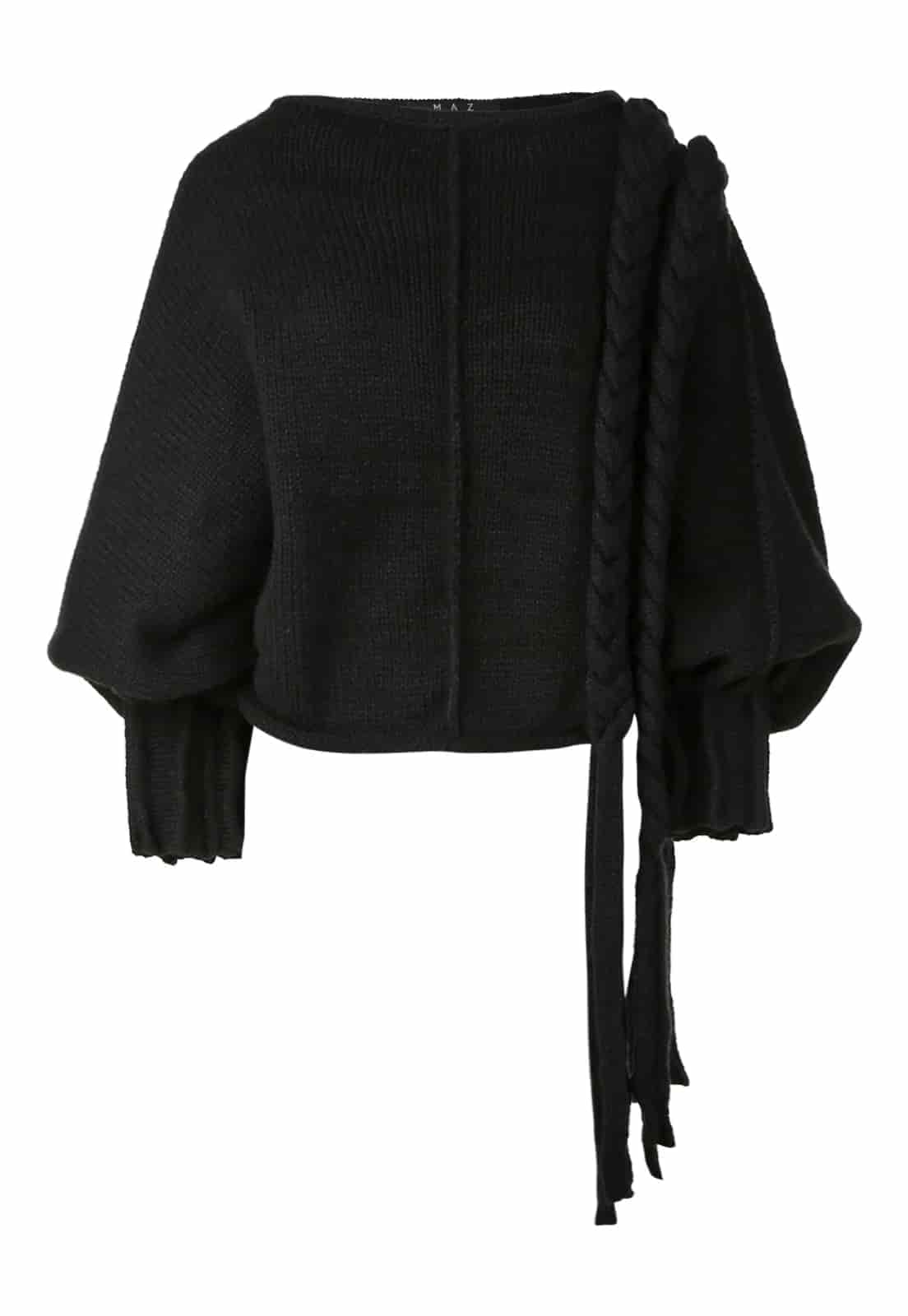 KNITTED SWEATER WITH LONG BRAIDS - miniatura 1