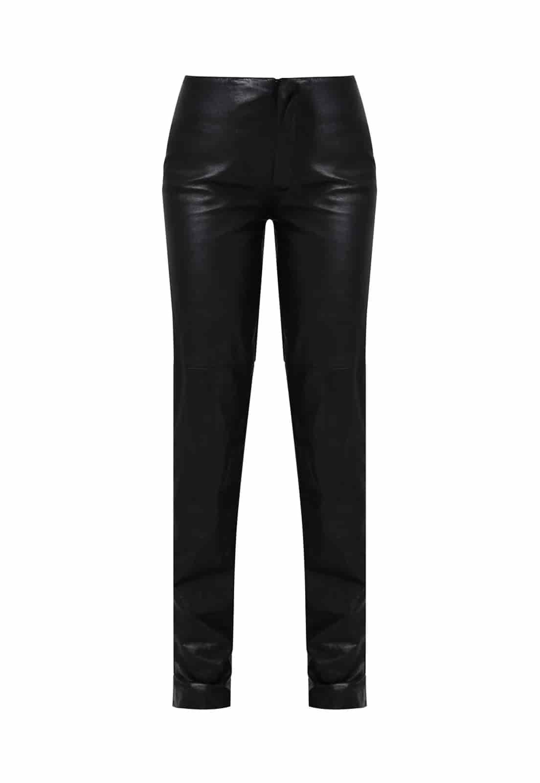 LEATHER LOW RISE TROUSERS - miniatura 2