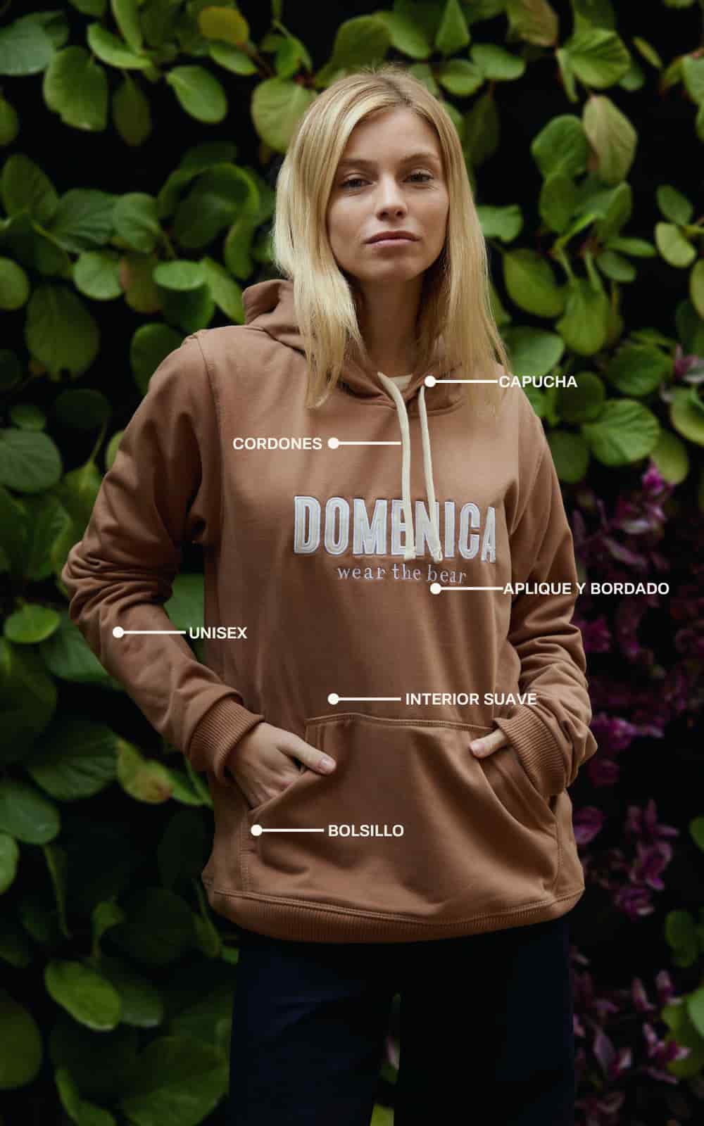 HOODIE DOMENICA ALMENDRA - UNISEX - miniatura 4