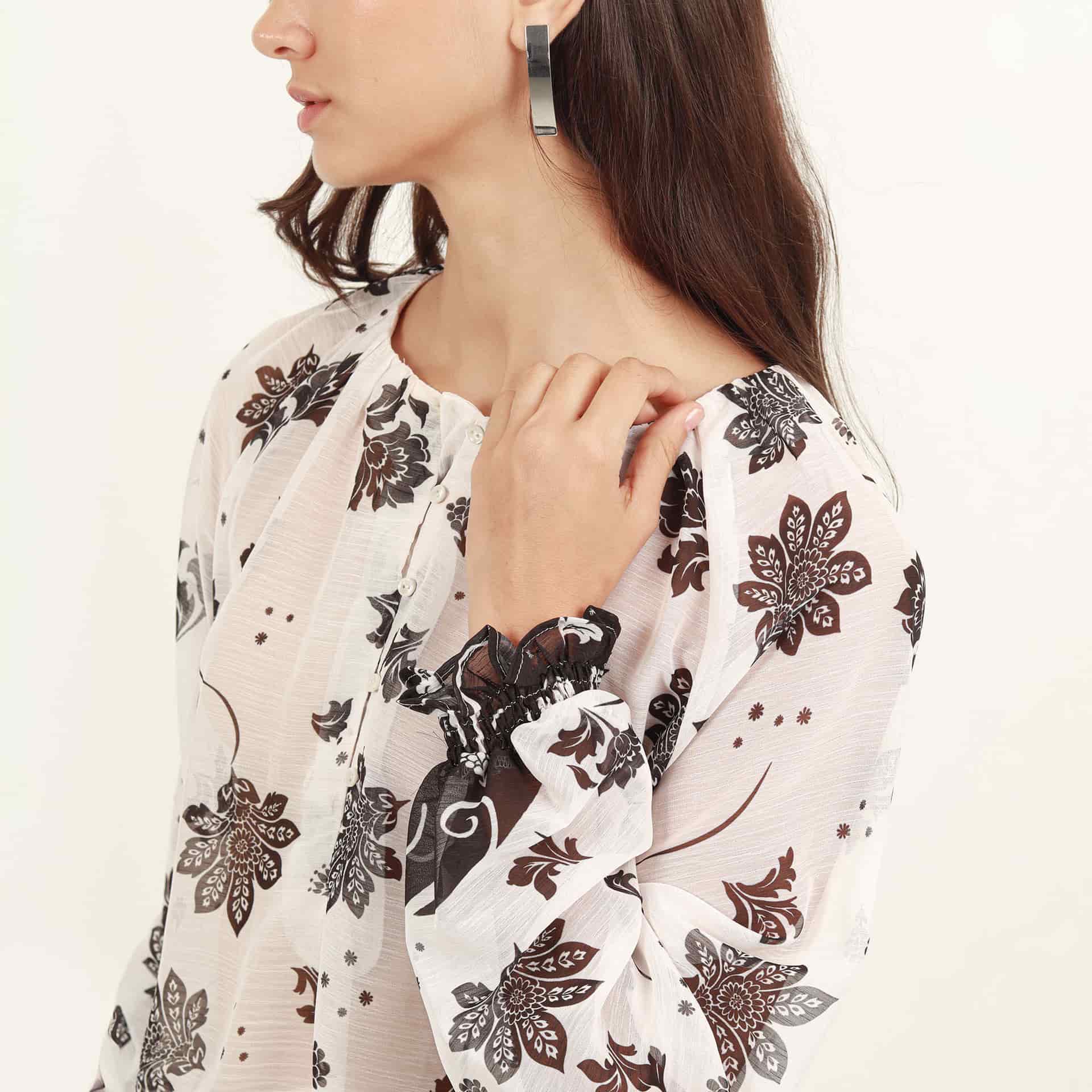 Blusa cuello redondo manga larga - miniatura 2