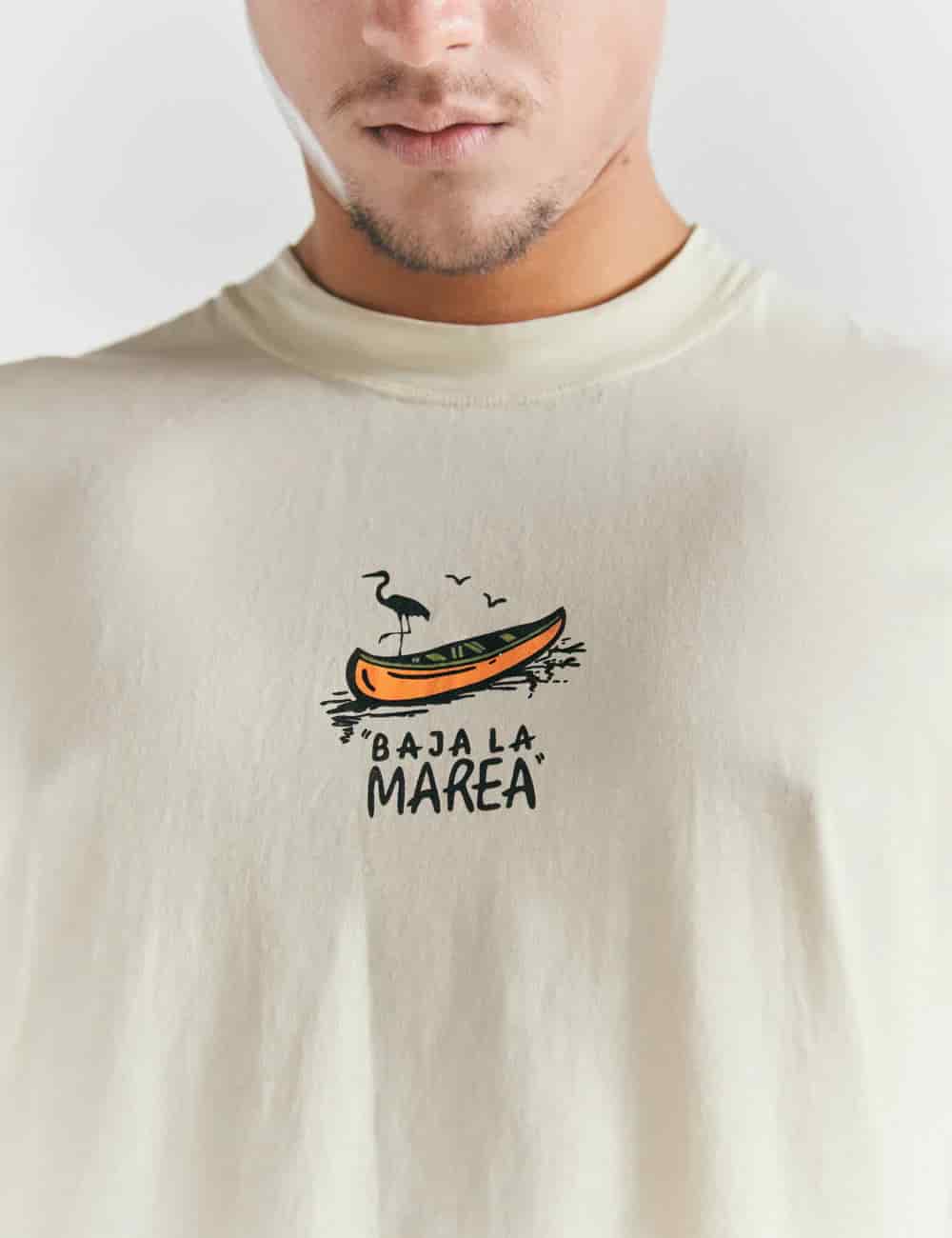 Camiseta Oversize Baja la marea  amarillo pastel Hombre - miniatura 5