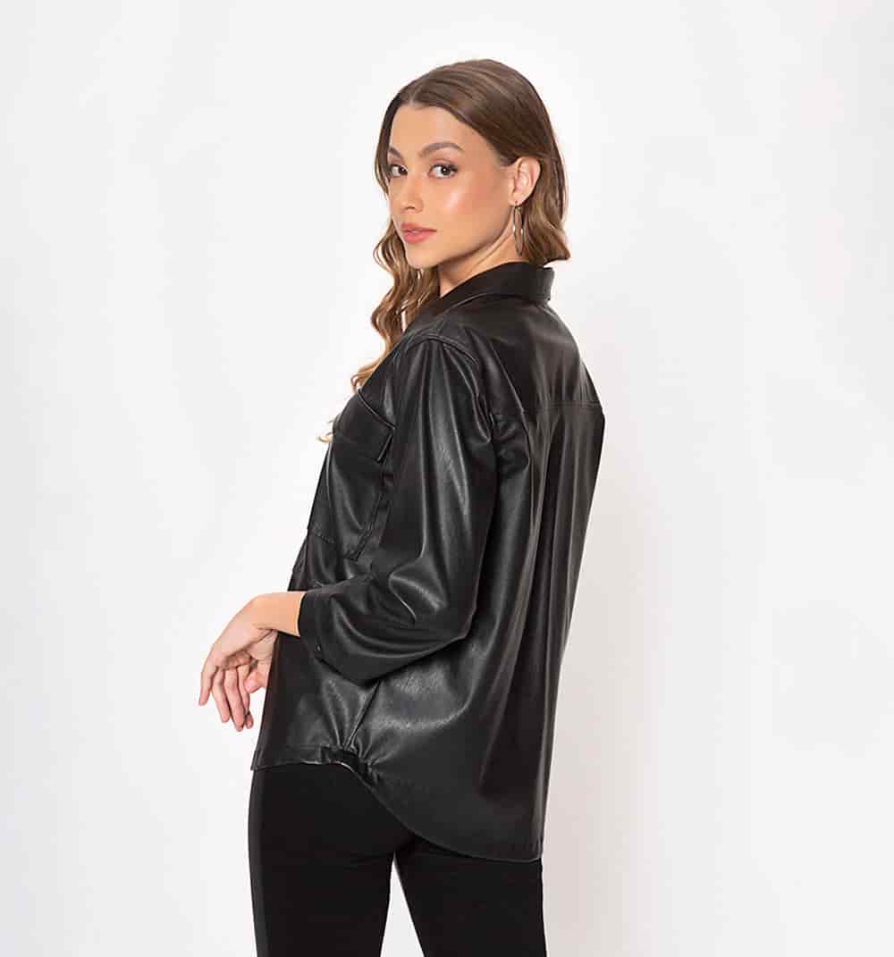 Blusa camisera manga larga con bolsillo - miniatura 4
