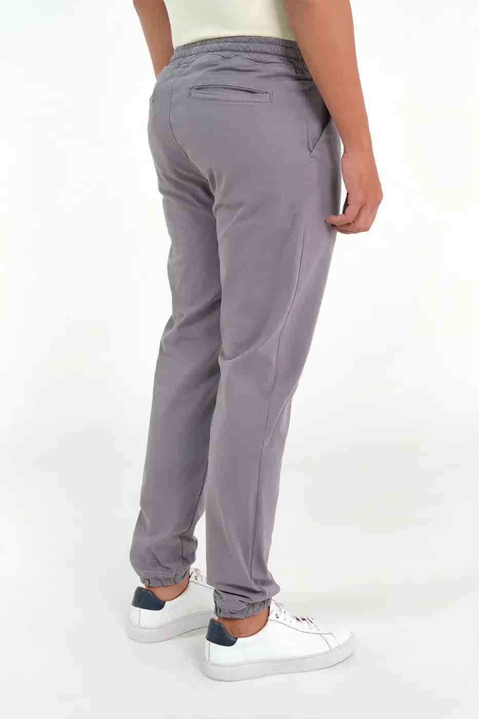 Pantalón Jogger Slim Fit Mezcla Algodón Gris - miniatura 3