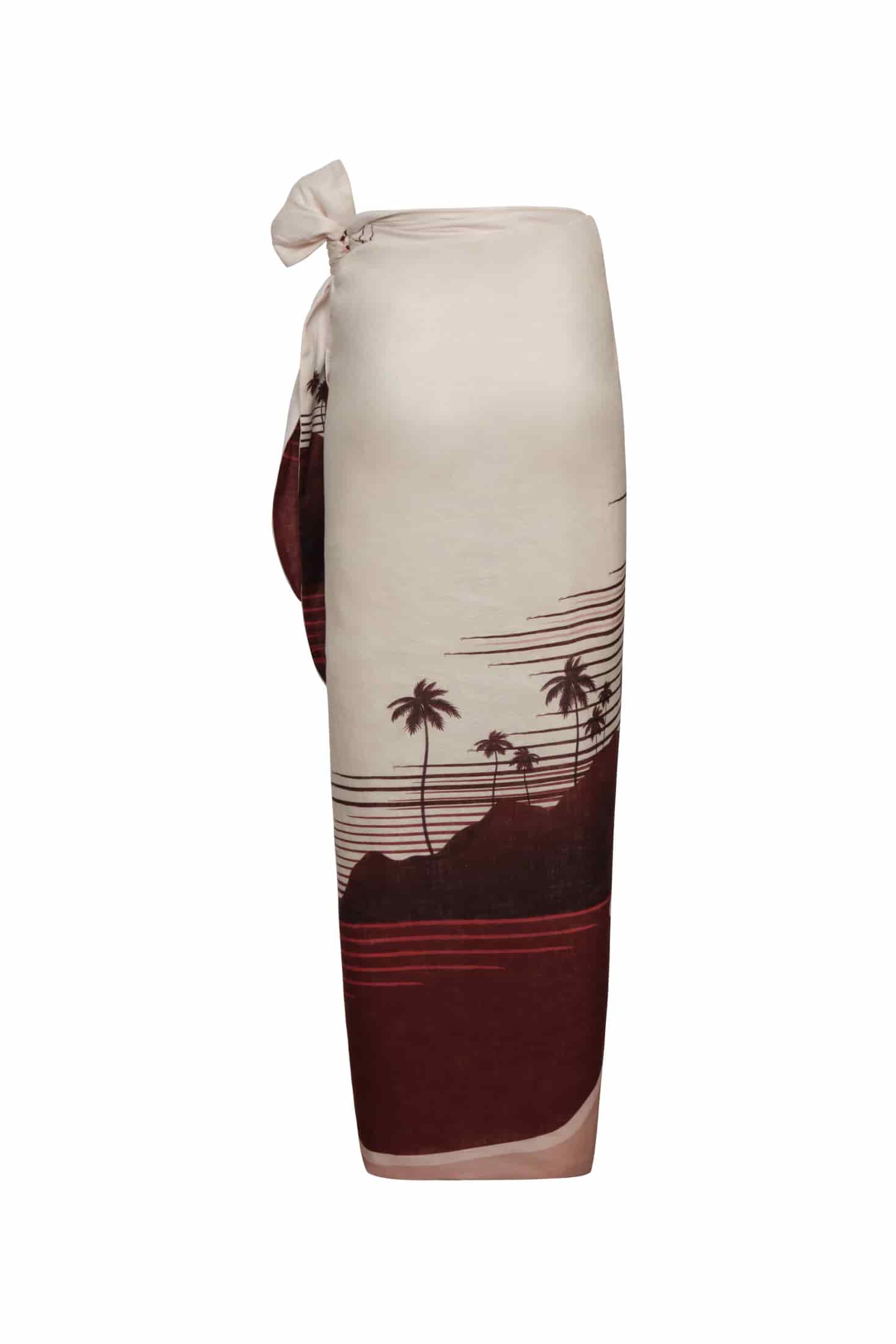 Mapara Linen Skirt / Red Tropical Landscape - miniatura 3