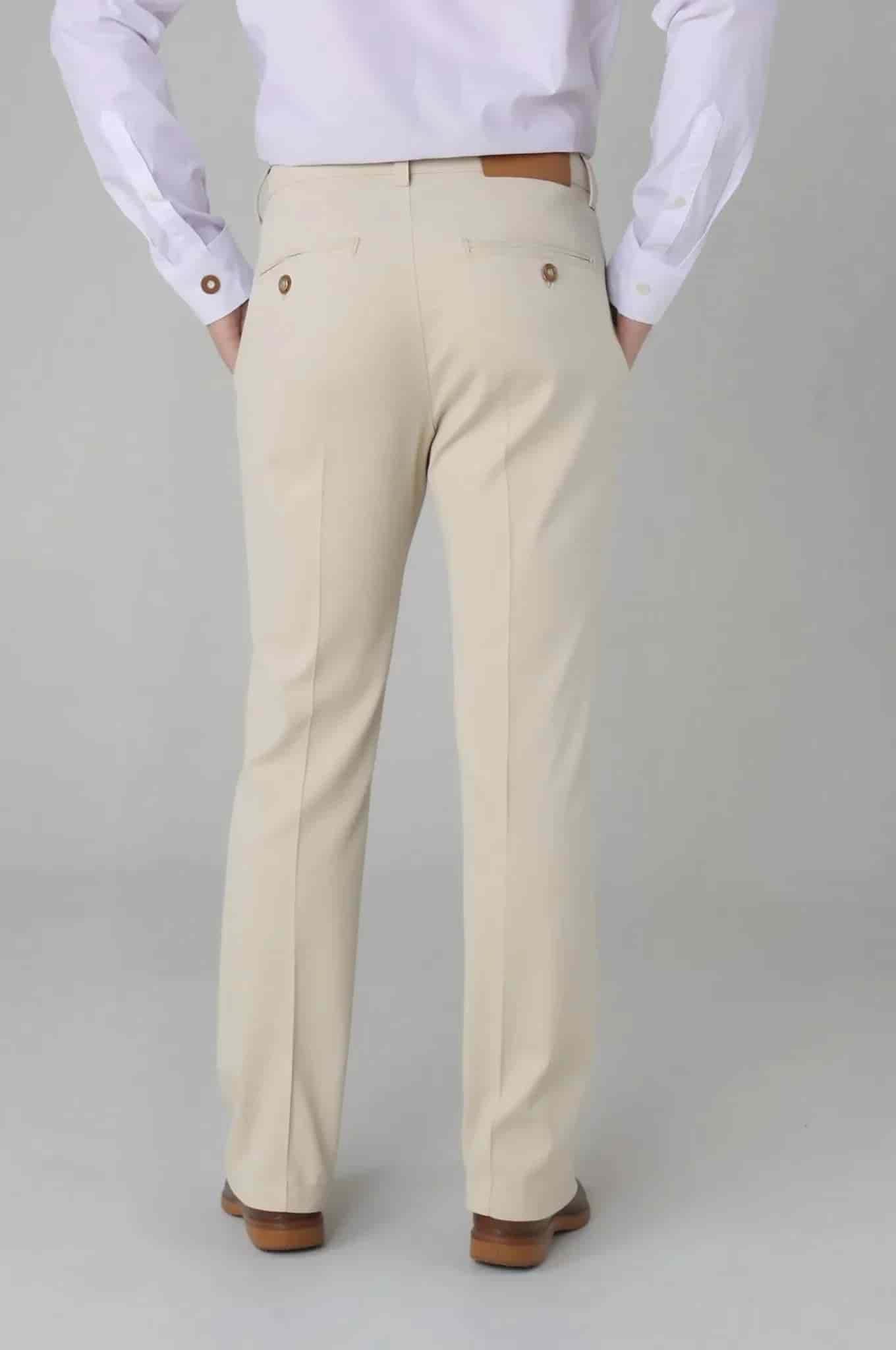 Pantalón Clásico Beige en Lino y Algodón - miniatura 5