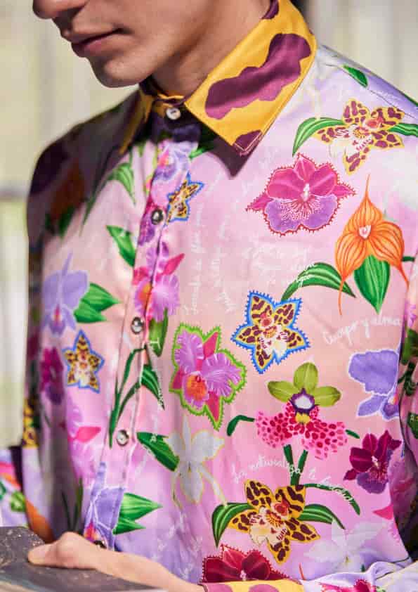 Camisa Manga Larga Unisex / Ilustración Jarabe de Flor Degradé - miniatura 2