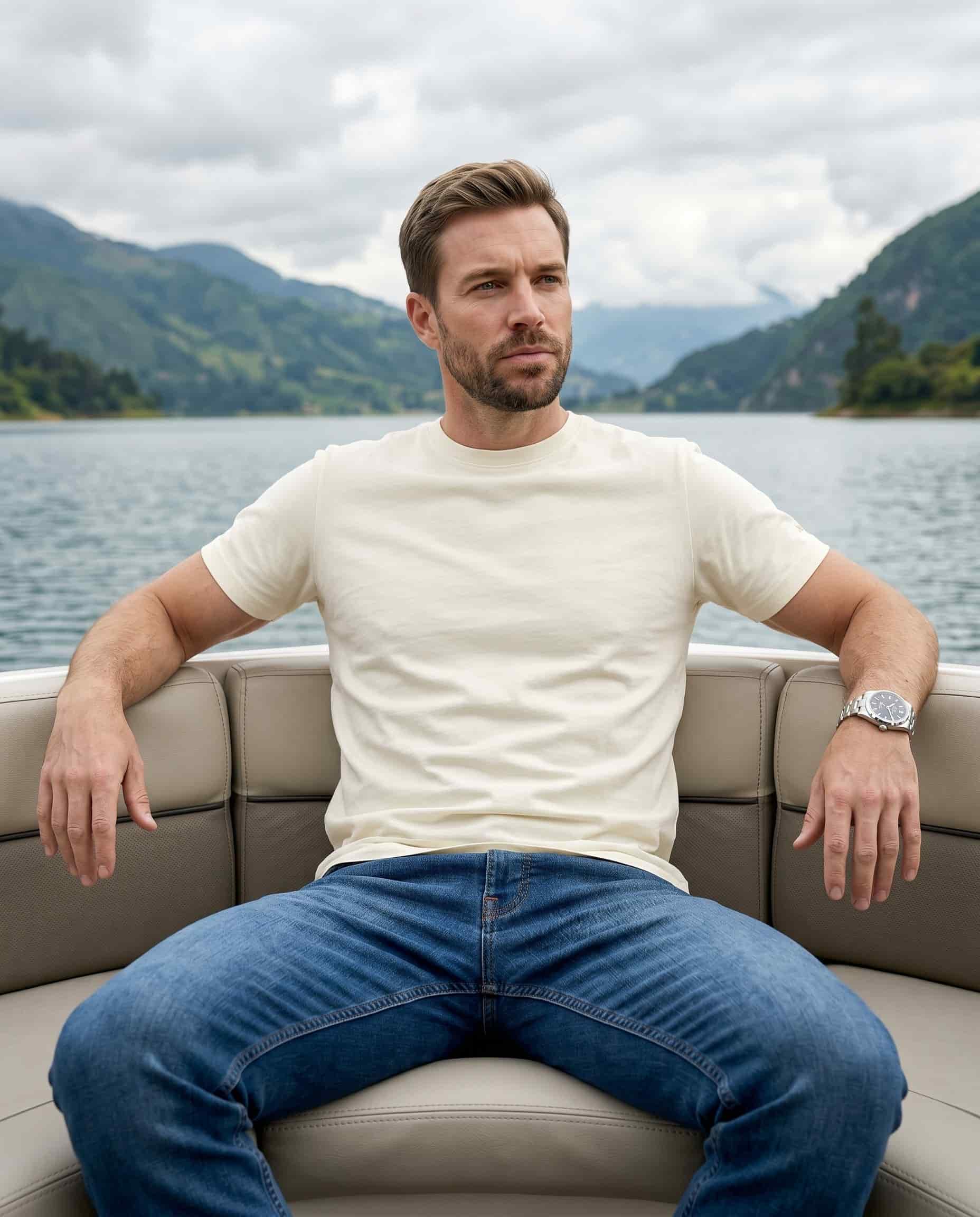Set 3 Camisetas Slim Fit: Marfil + Gris Oscuro + Negro - miniatura 2