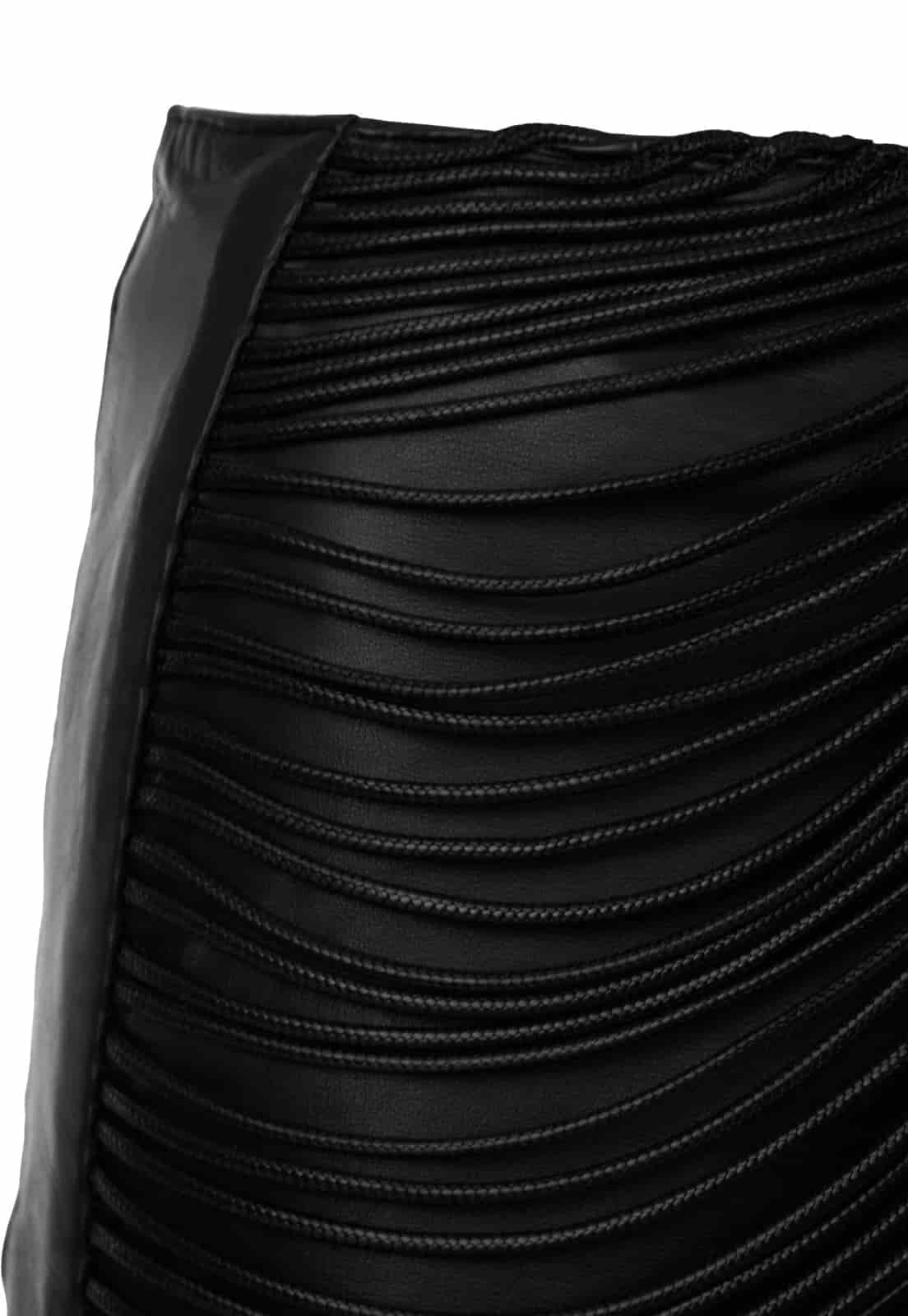 LEATHER SNAKE-LIKE CORD MINISKIRT - miniatura 3