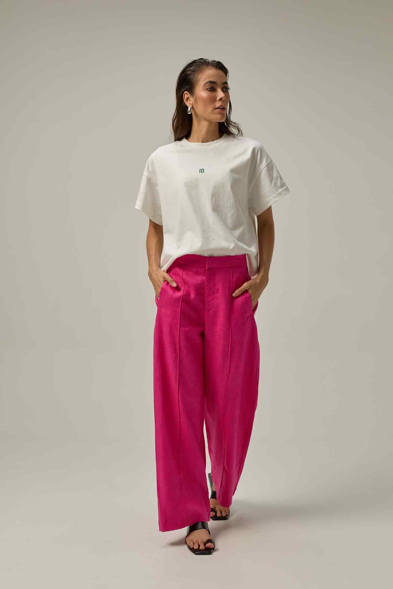 Pantalón Serre de lino | rosado Hot Pink - miniatura 2