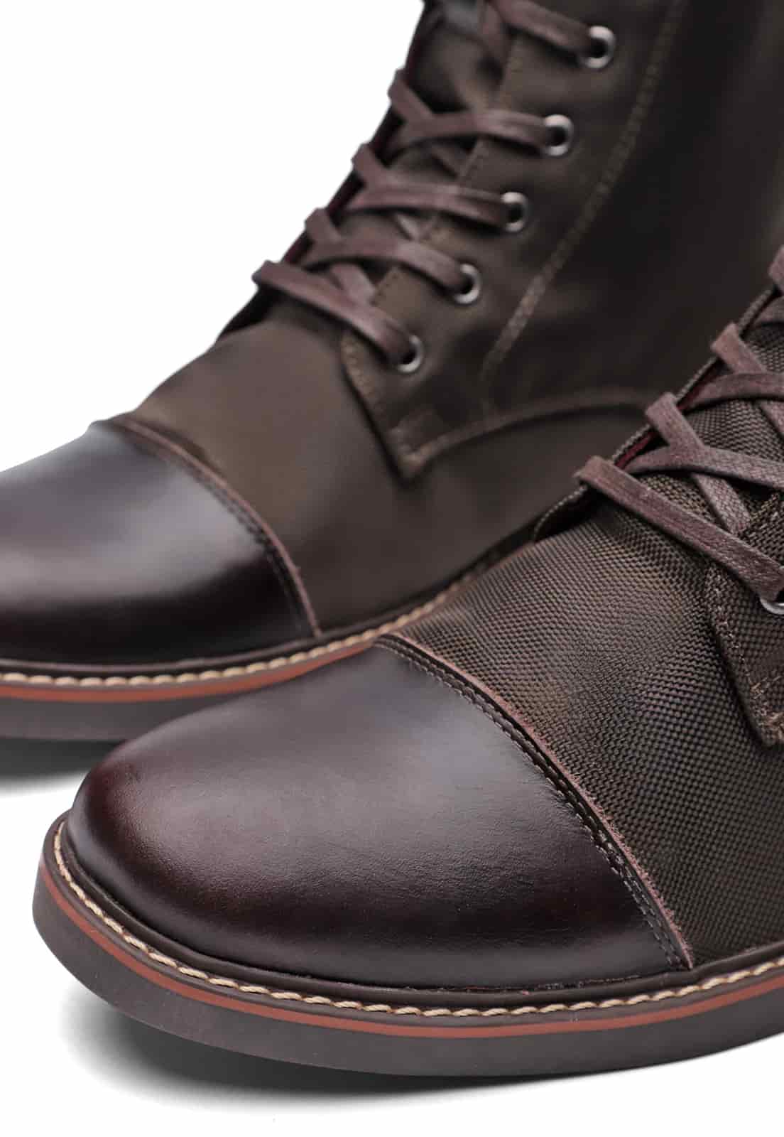 Botas cafes en lona y cuero - miniatura 7