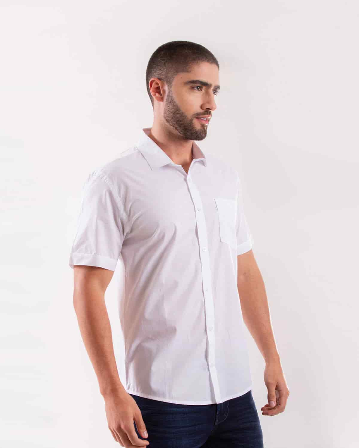 Camisa blanca manga corta para hombre - miniatura 33