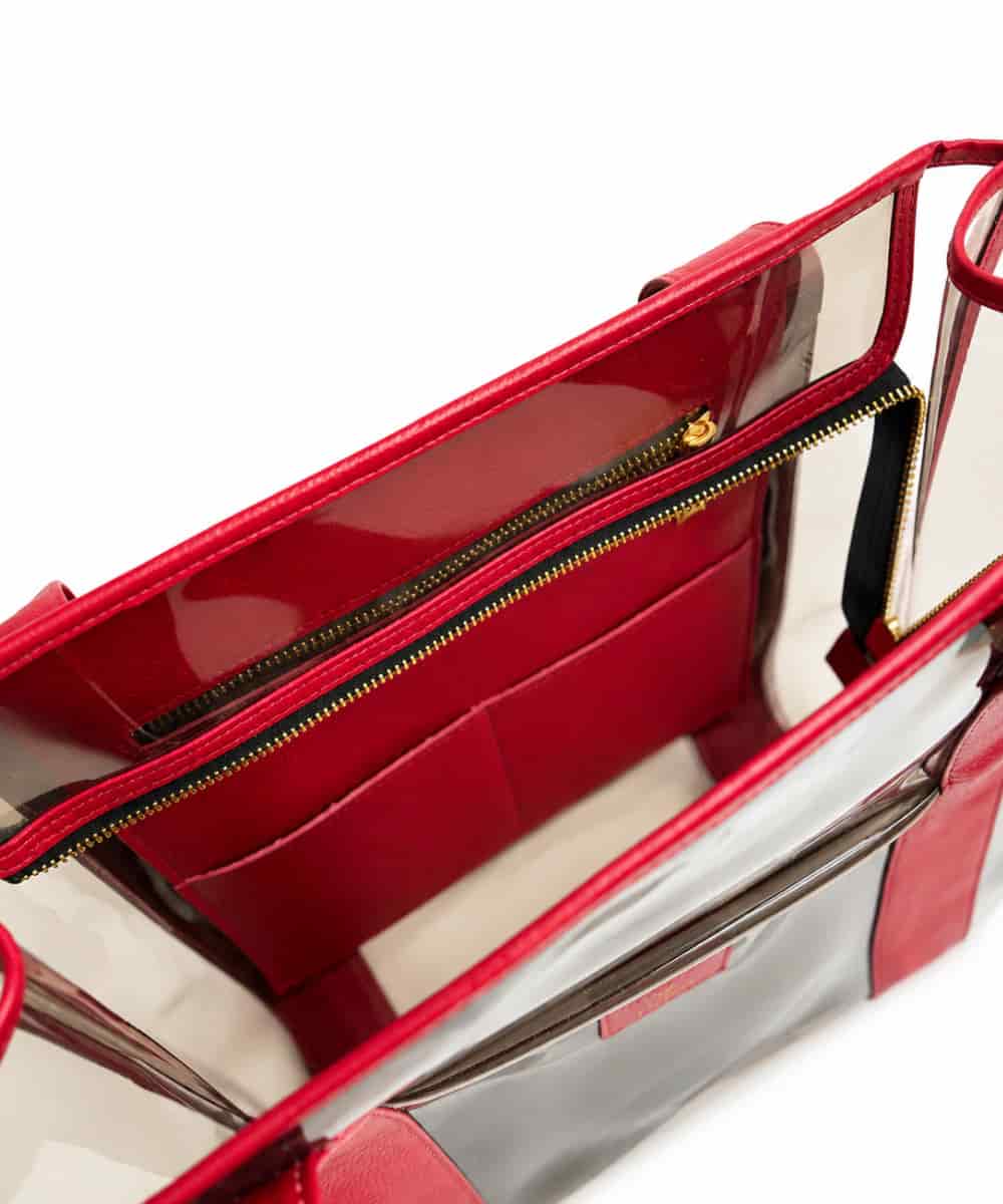 Bolso Tote Vinilo Oscuro Rojo - miniatura 2