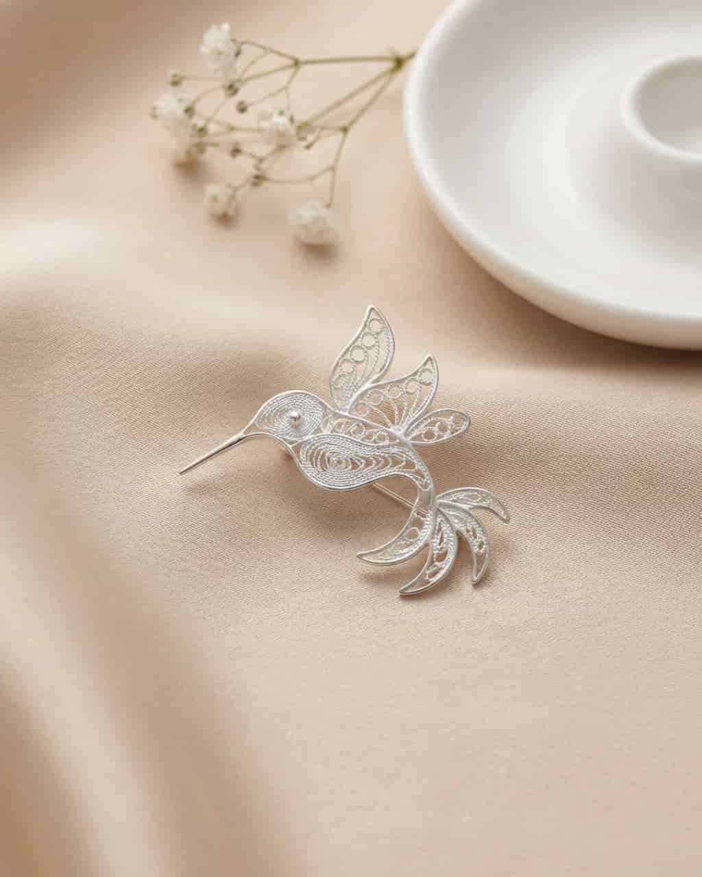 Prendedor Colibri Plata ley 950 Filigrana - miniatura 2