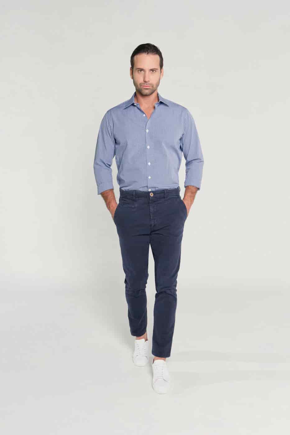 Camisa Classic Algodón Azul Oscuro - miniatura 2