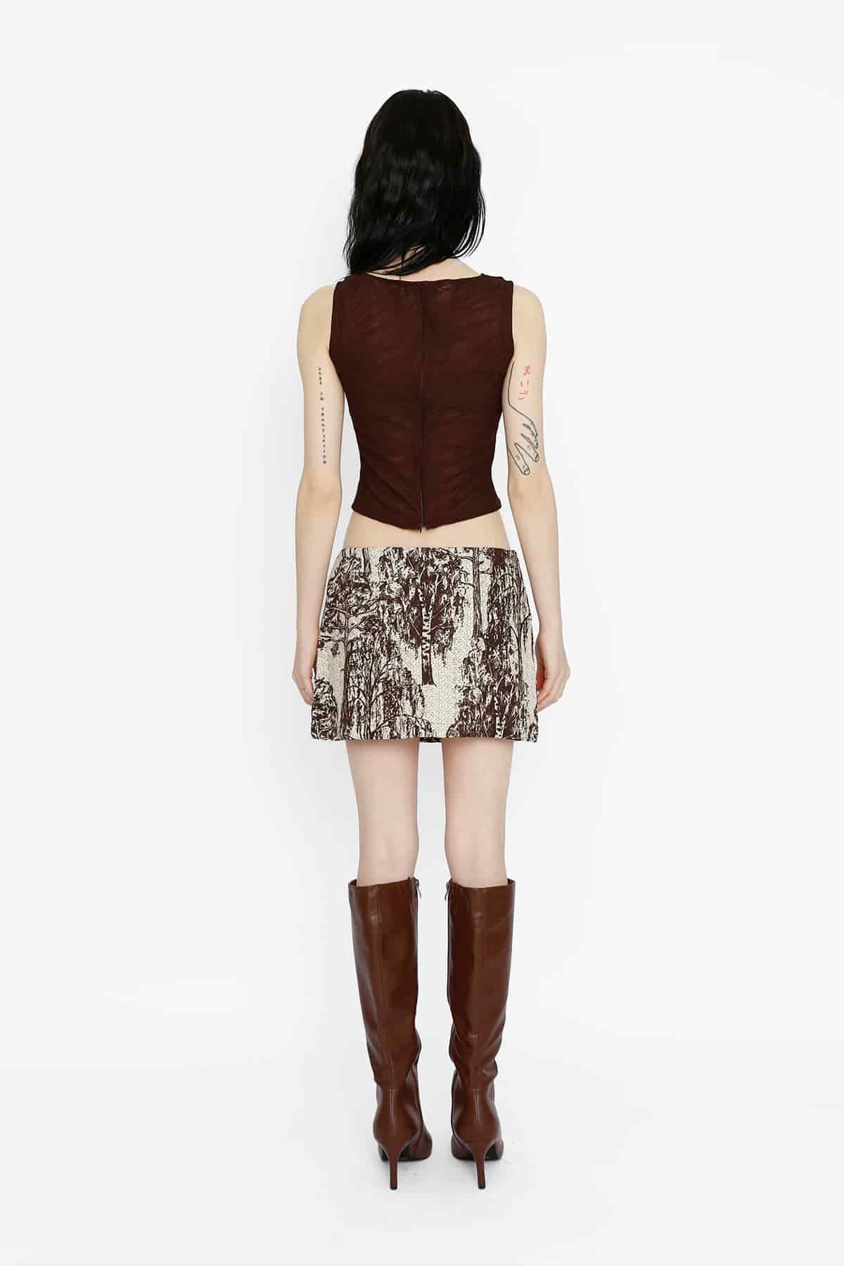 Mini Skirt in Brown Willow - miniatura 4