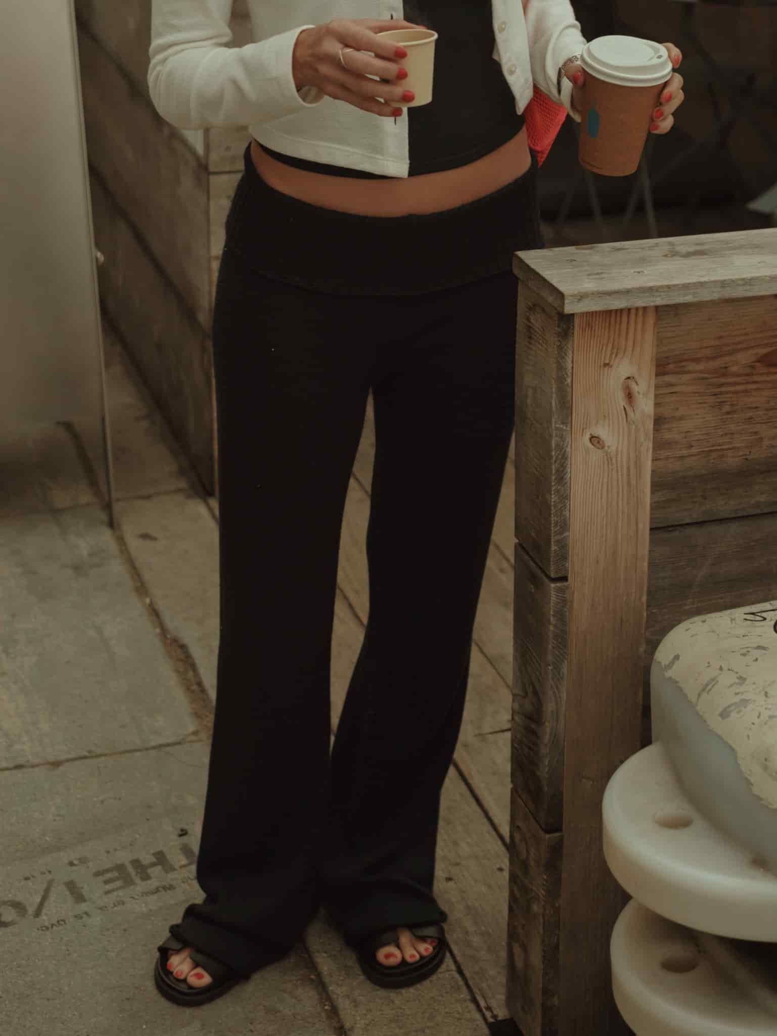 KNIT FLARE PANT - BLACK - miniatura 13