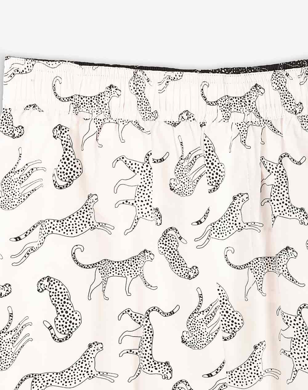 Pantalón regular tiro medio crudo estampado mujer - miniatura 2