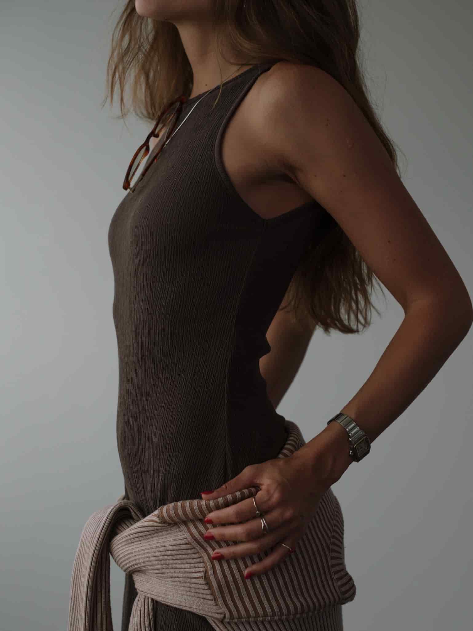 LONG TANK DRESS - BROWN - miniatura 2