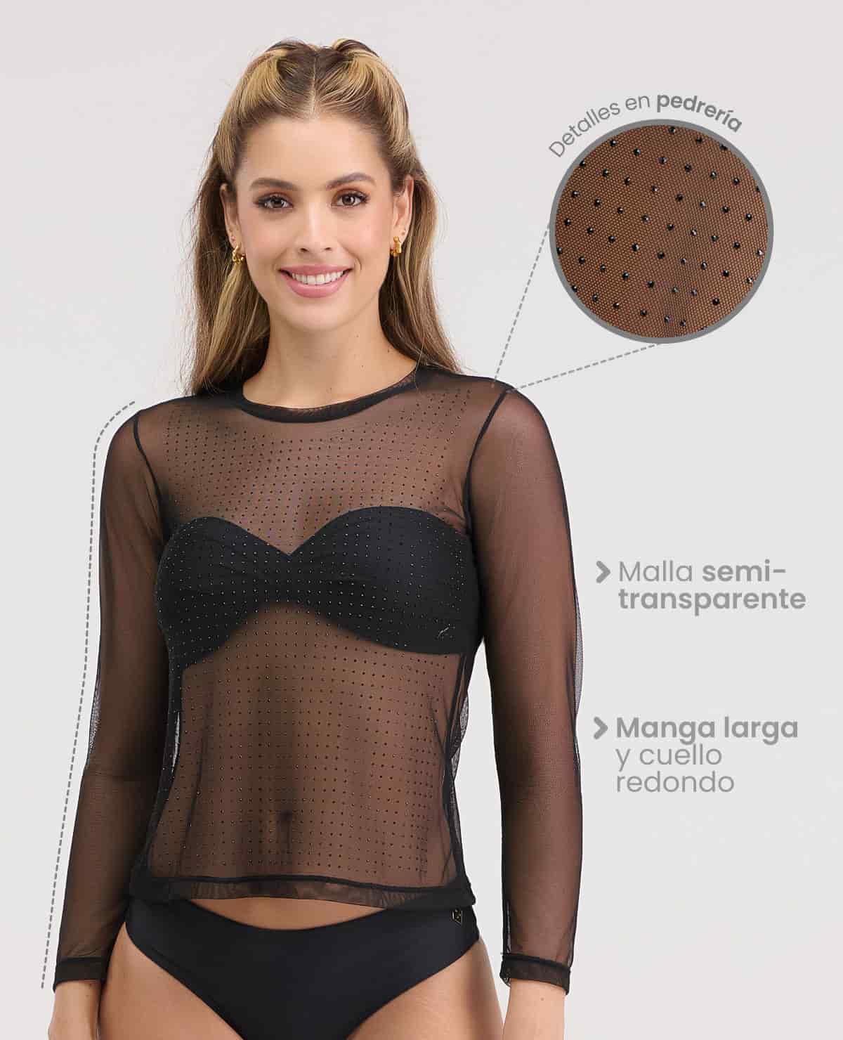 Camibuso | Semi transparente | Detalles en Pedrería - miniatura 2