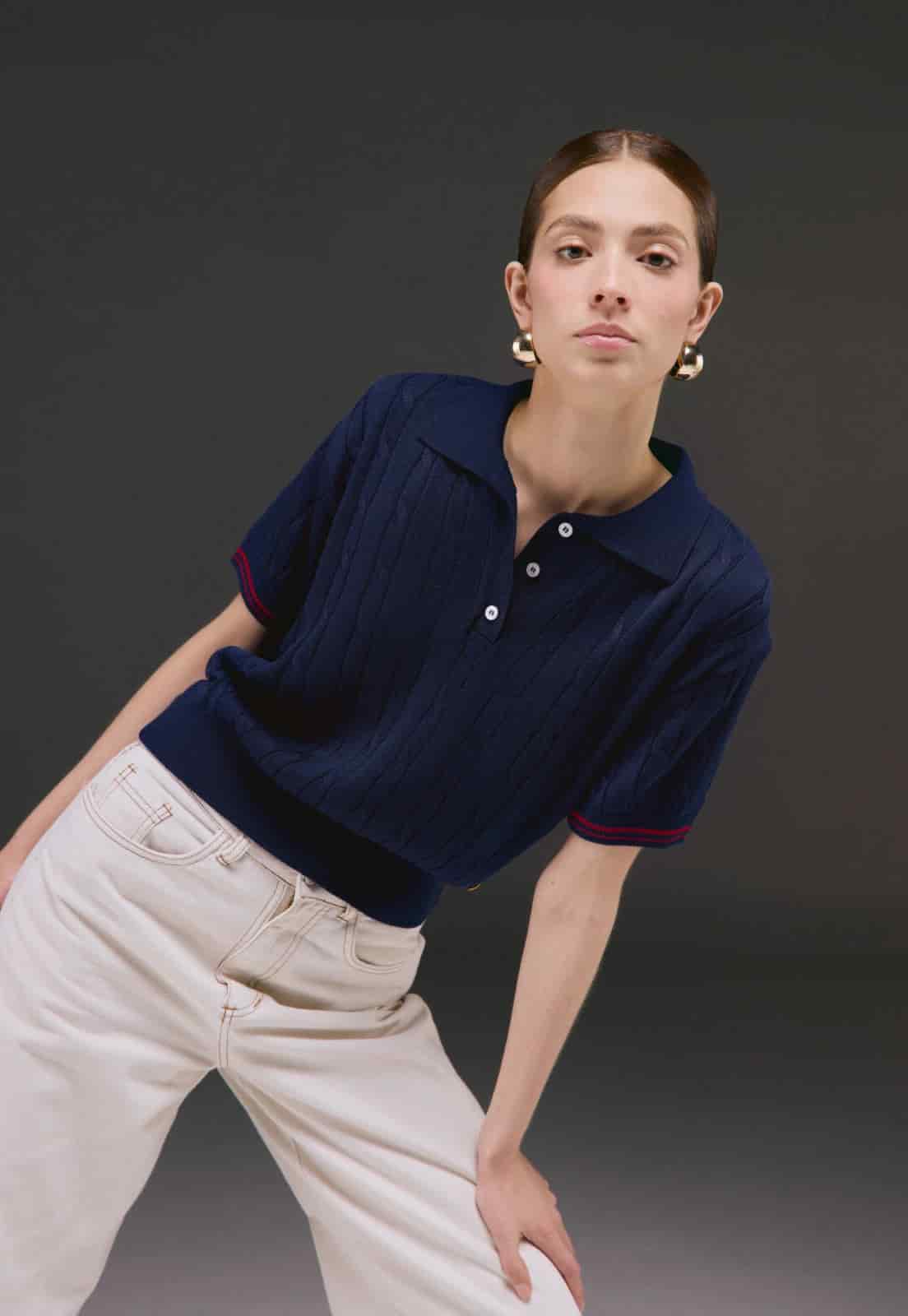 Camiseta Trenzada 3 Botones - miniatura 1