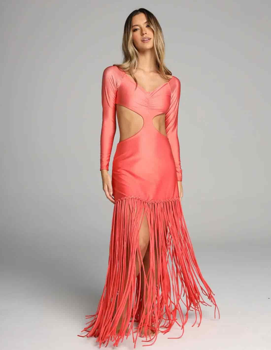 Vestido Aloha Salmon Flower - miniatura 1