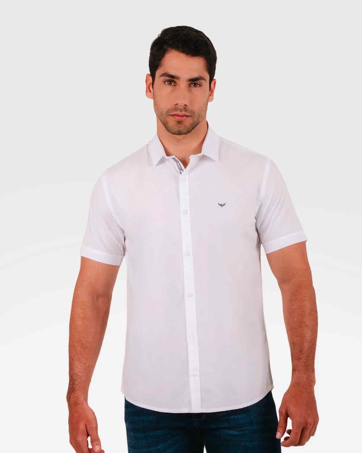 Camisa blanca manga corta para hombre - miniatura 38