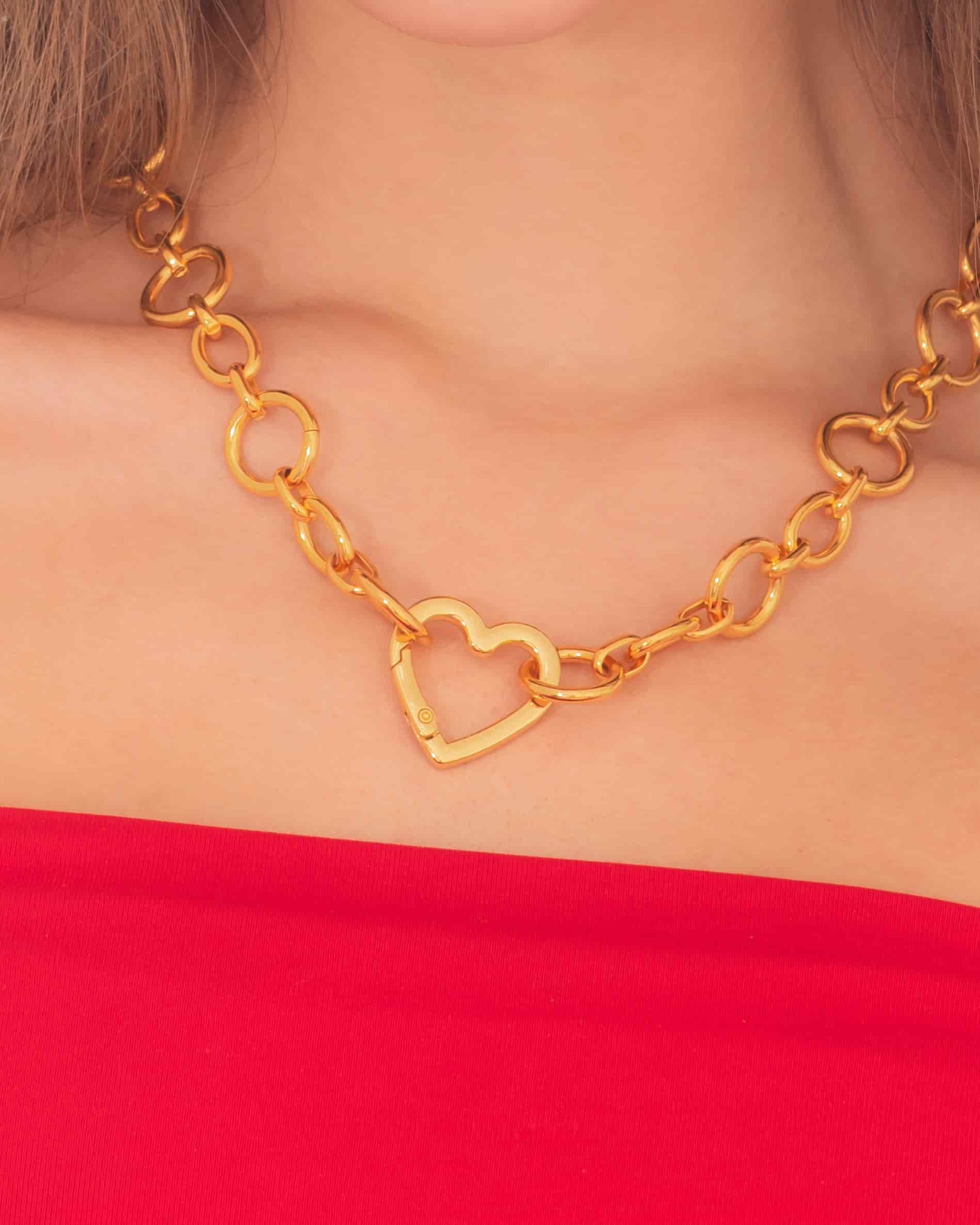 Collar Broche Corazón Gold - miniatura 1
