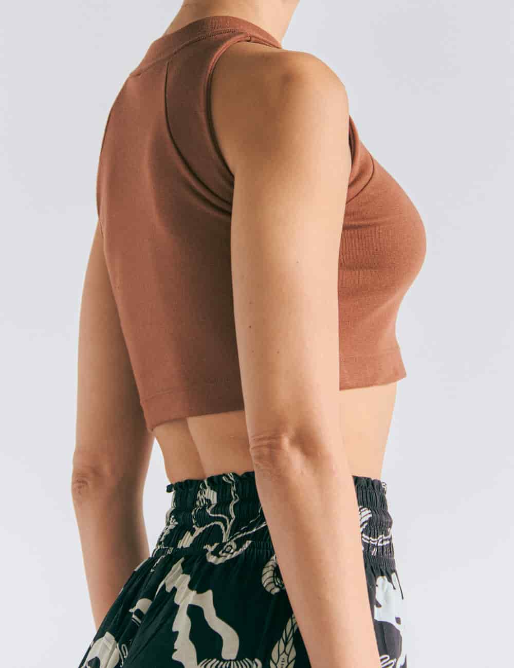 Crop Top Raglan  terracota Mujer - miniatura 4