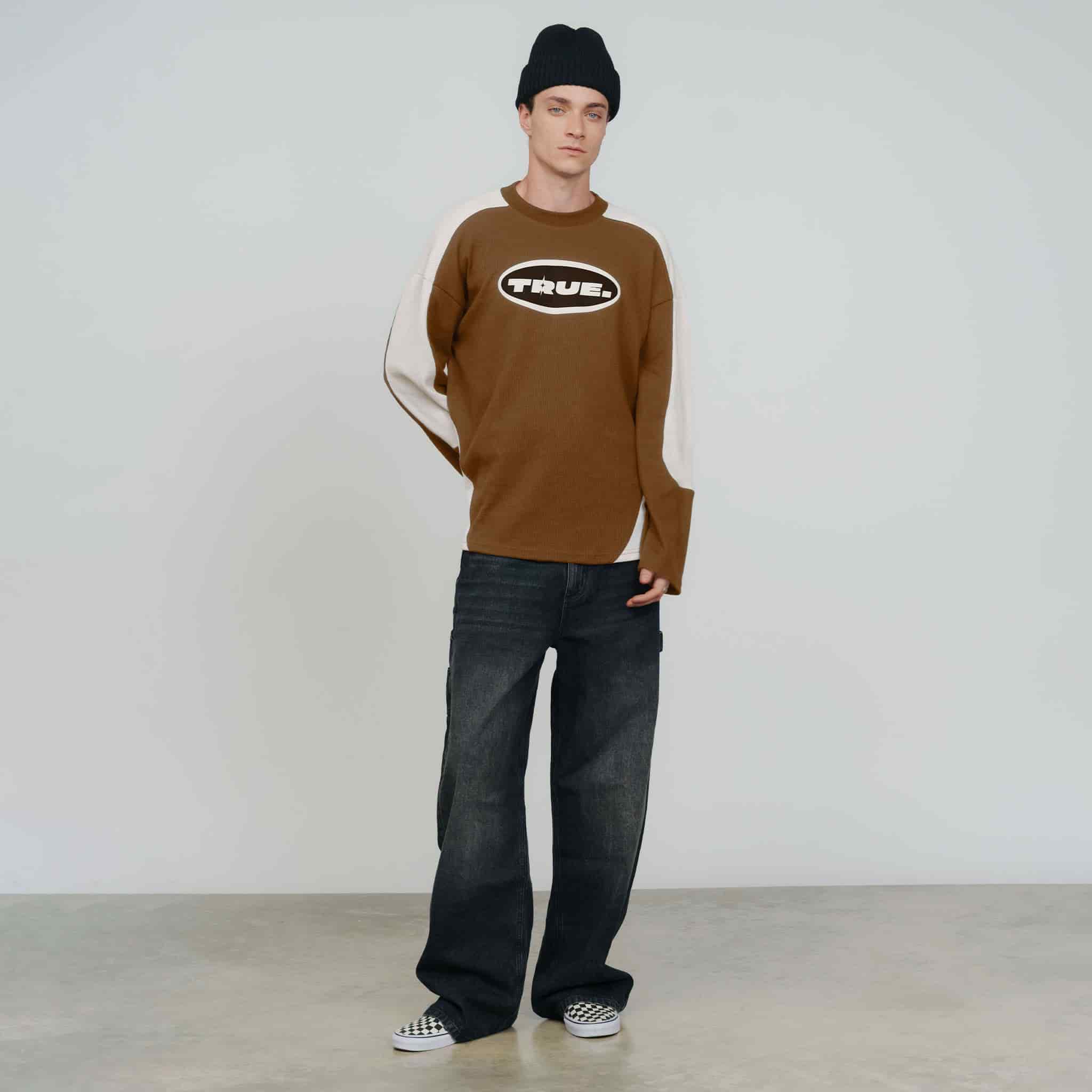 Waffer Long Sleeve Tee - Brown - miniatura 5