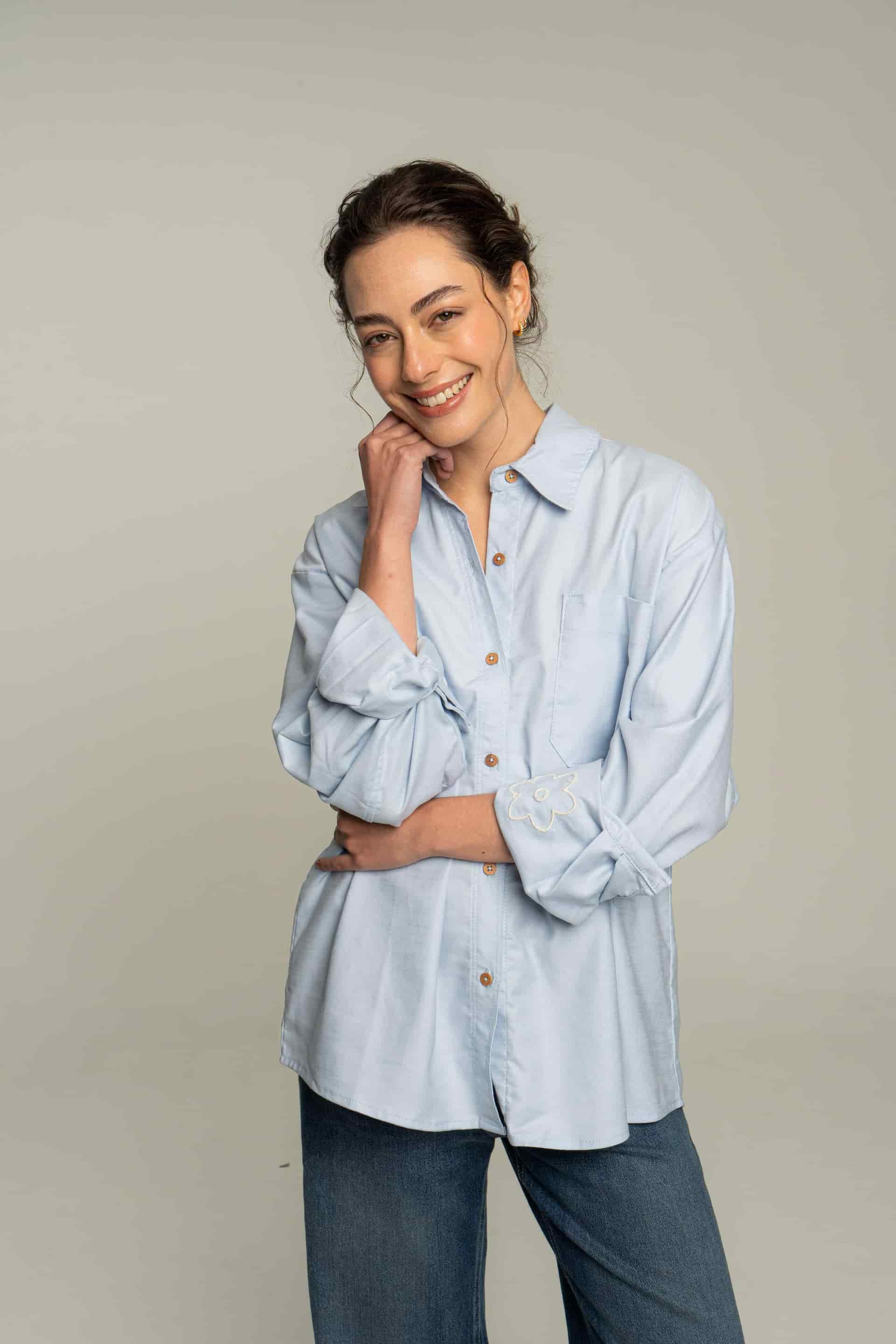 Camisa flor azul - miniatura 2