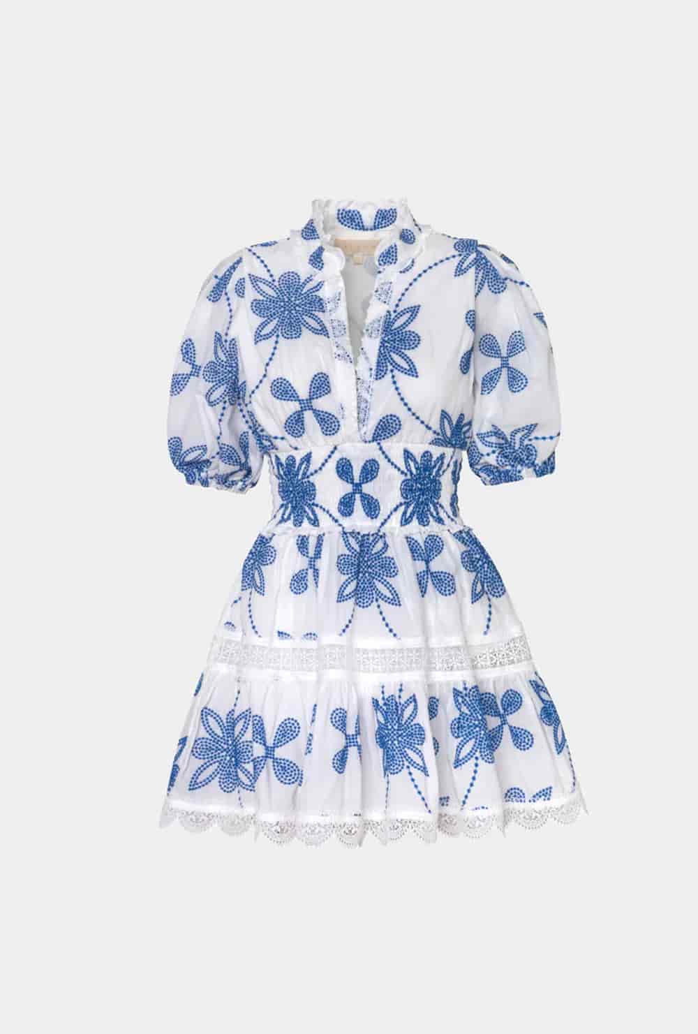 PAULINE MINI DRESS WHITE/BLUE - miniatura 2