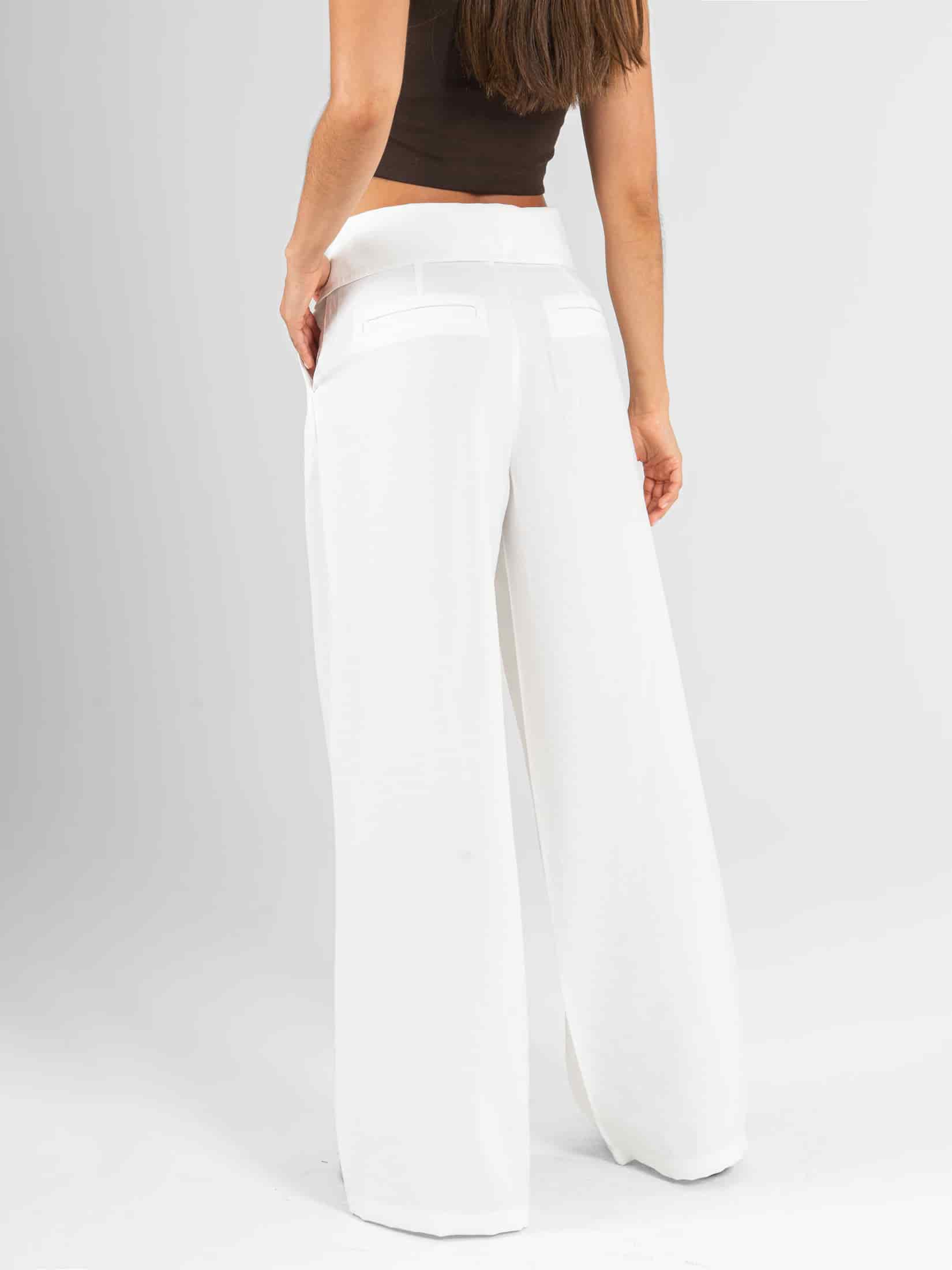 Ref: 0620557 Pantalón mom flare, prense, detalle pretina, tono ivory, - miniatura 2