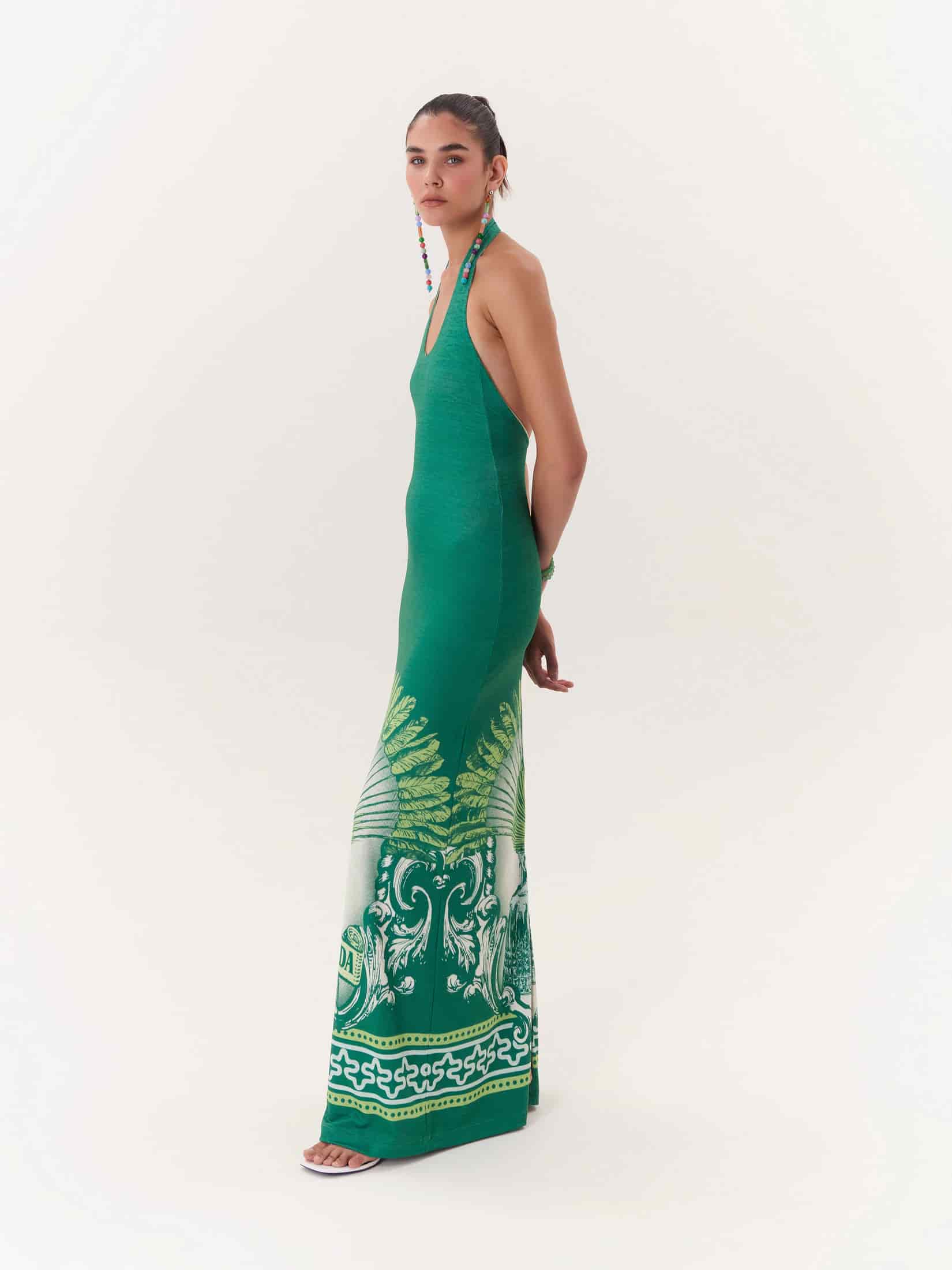 Halter Maxi Dress Solar - Verde - miniatura 2