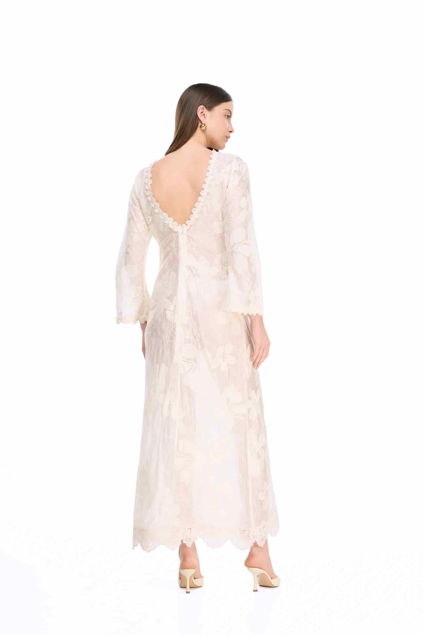 CELINE MAXI DRESS CREAM - miniatura 3