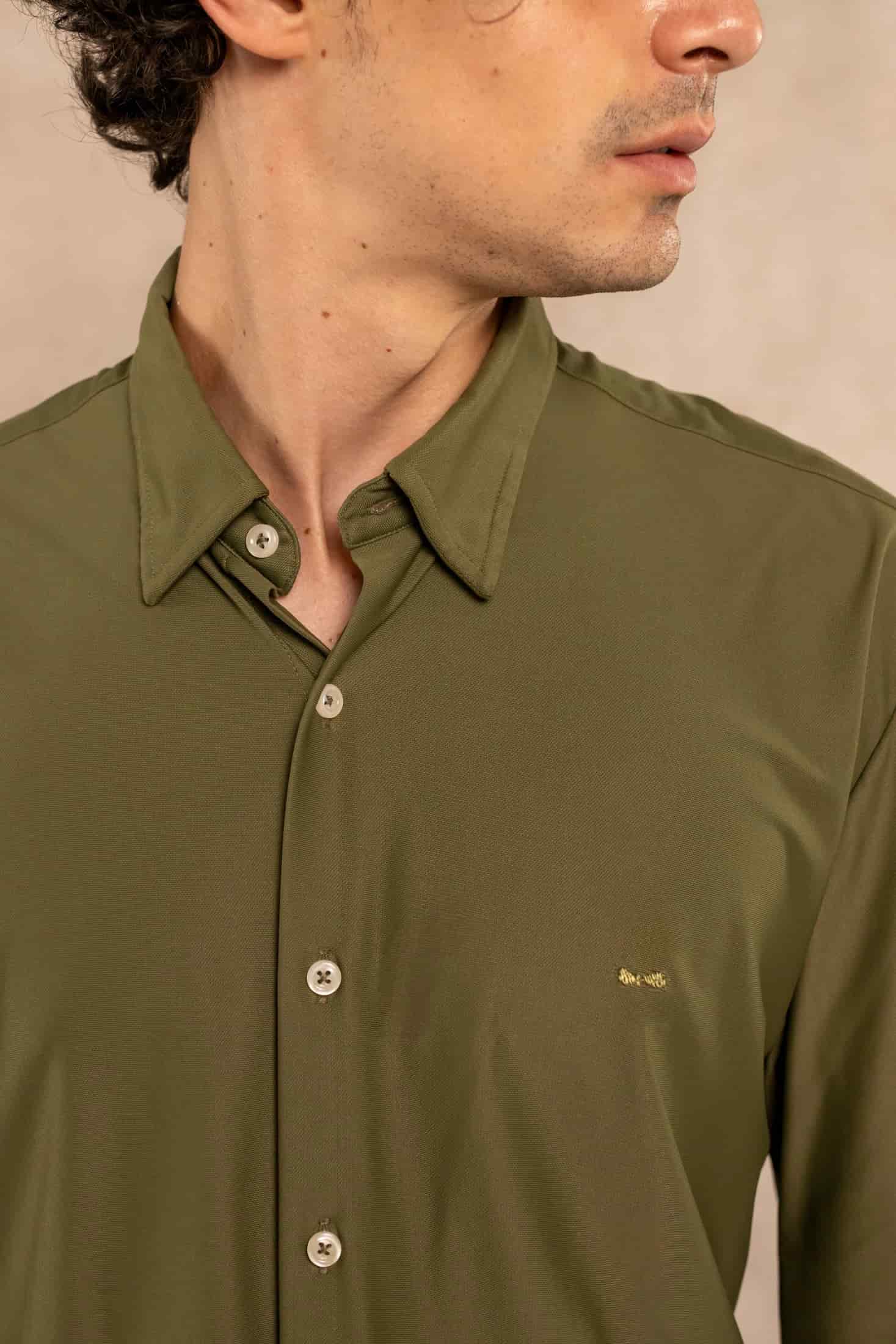Camisa Performance Oxford Verde Militar - miniatura 6