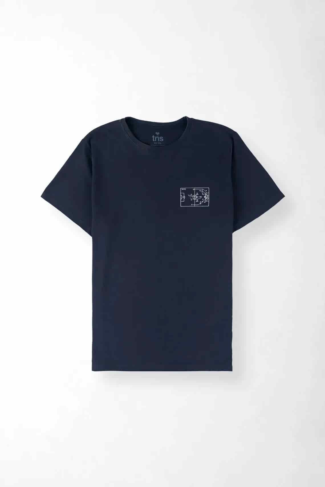 Camiseta regular fit con cuello en contraste en azul marino para hombre - miniatura 4