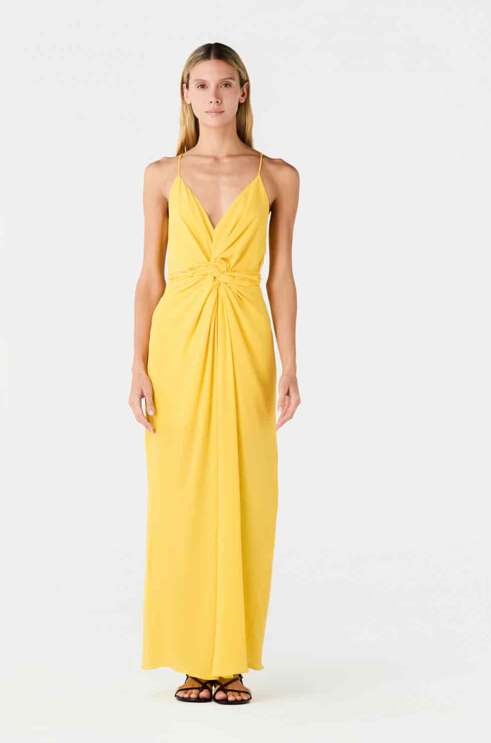 Macarena Silk Midi Dress / Yellow - miniatura 2