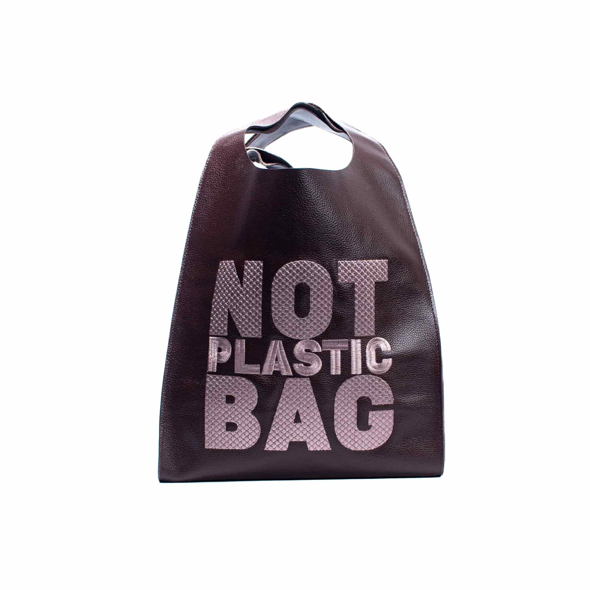 PLASTIC BAG - Chocolate x Embroidered Taupe - miniatura 1