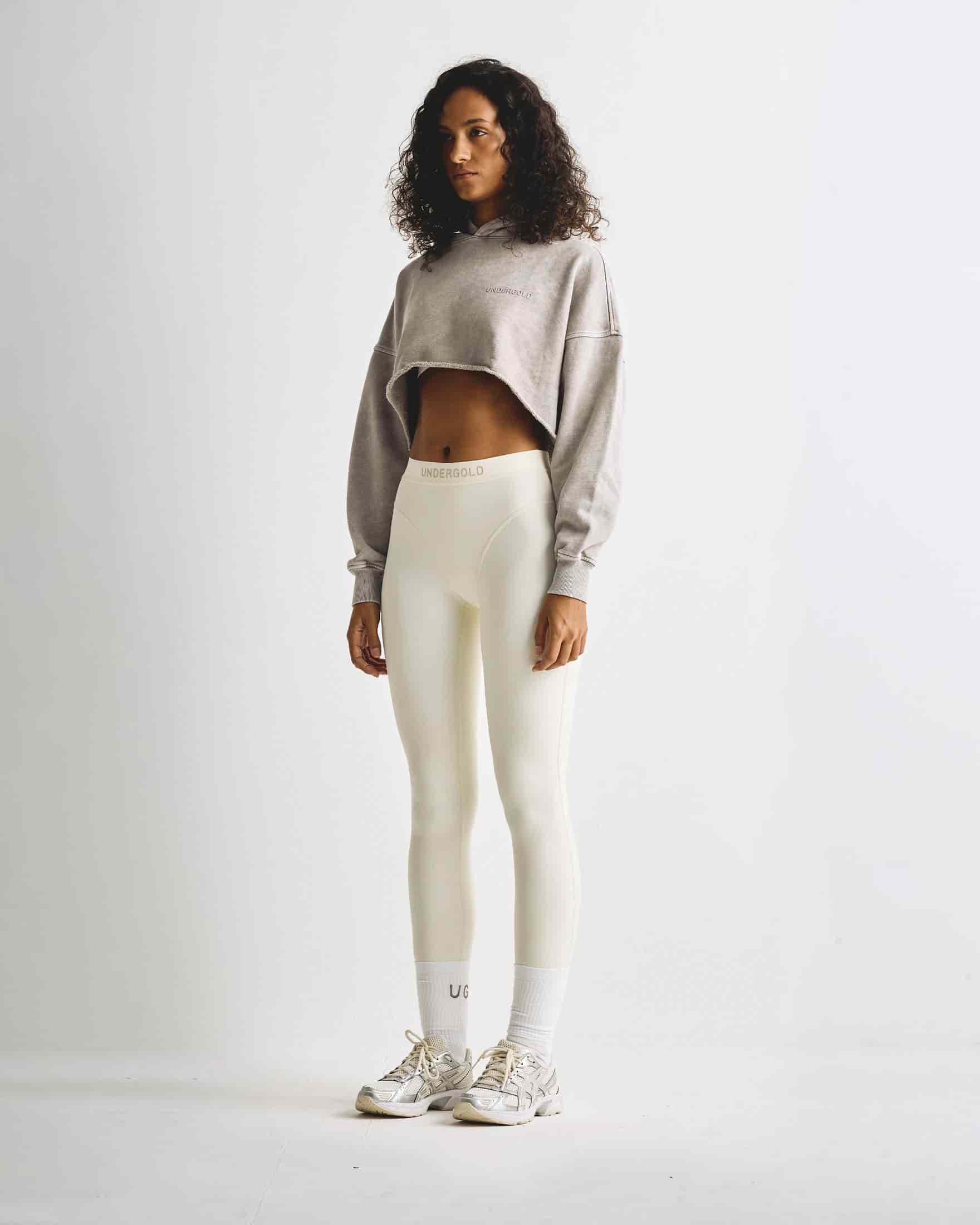 Line Logo Cropped Hoodie Washed Gray - miniatura 4