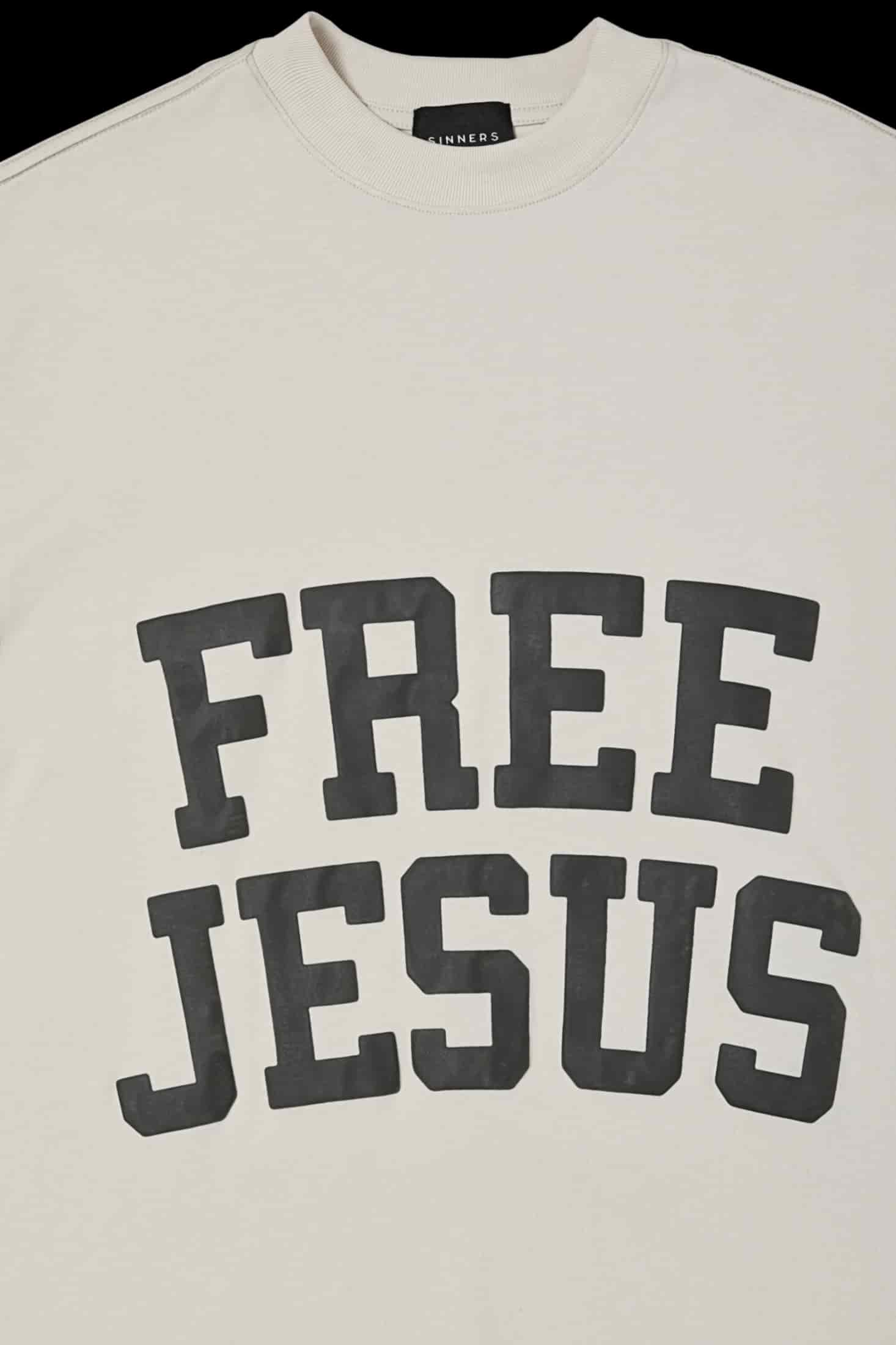 FREE JESUS OLIVE T-SHIRT - miniatura 4