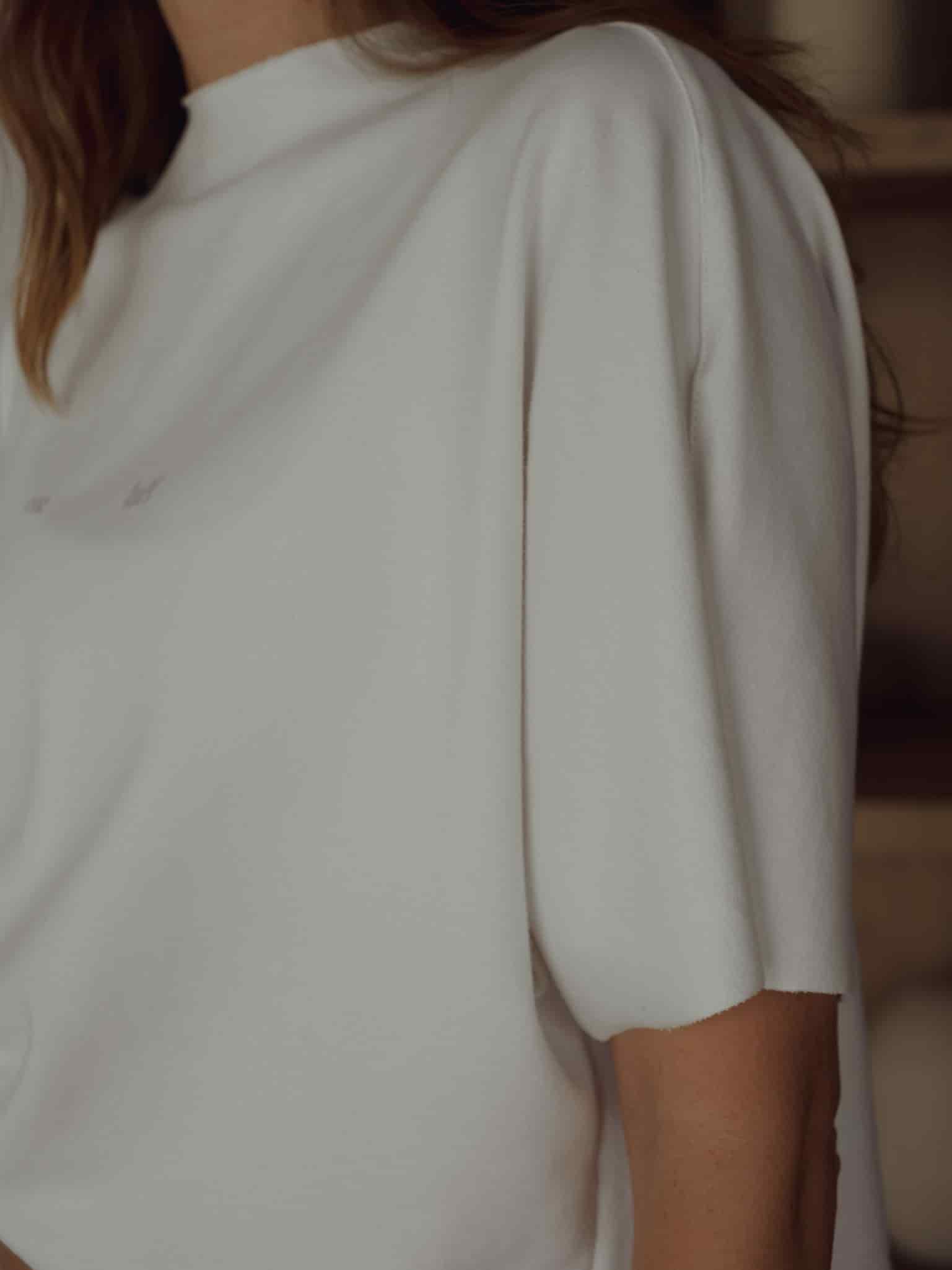 ONE HALF ROLLED SLEEVE T-SHIRT - SOFT WHITE - miniatura 9