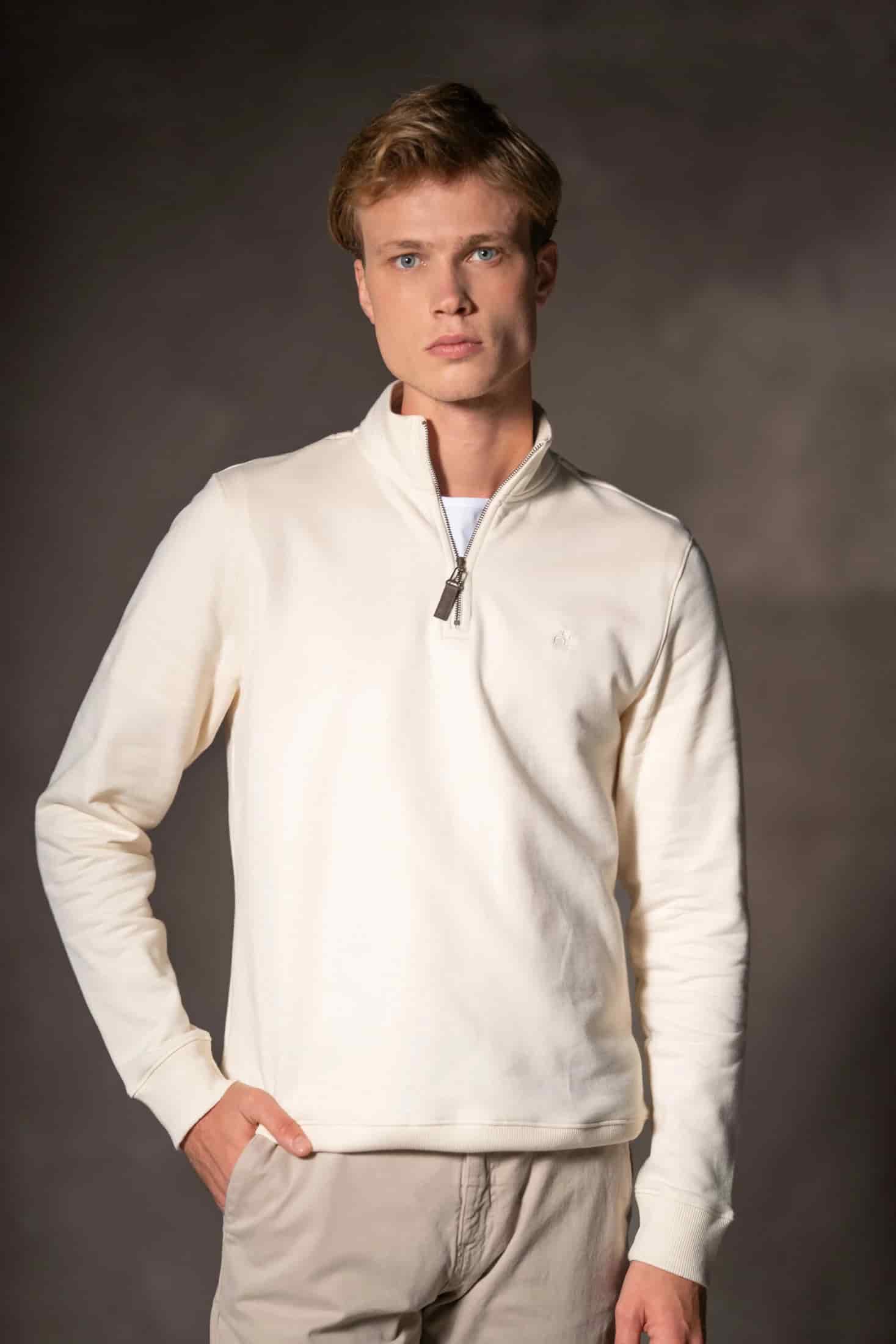 Suéter Halfzip Varenna Hombre Hueso - miniatura 2