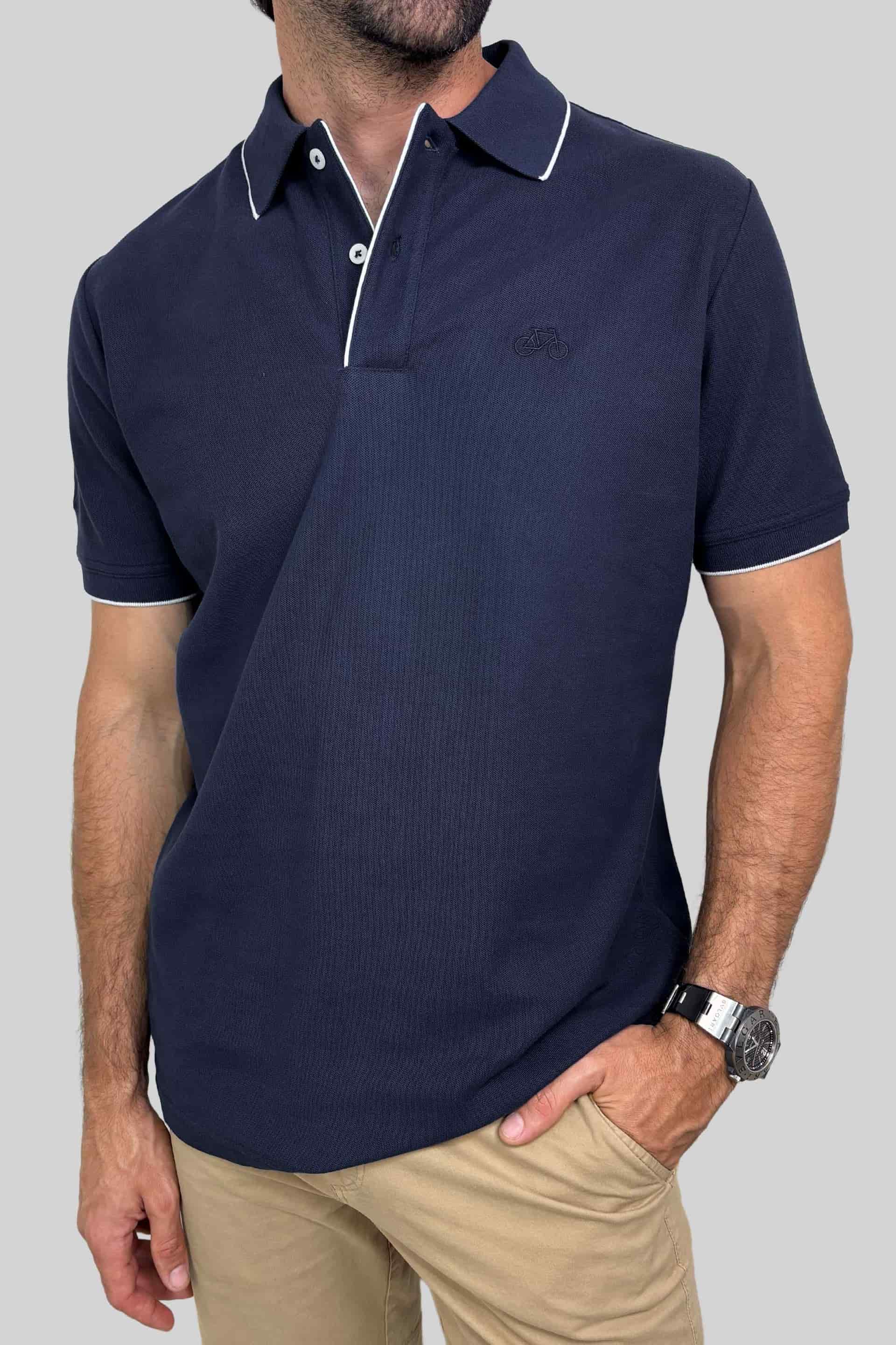 POLO RIB MANGA CORTA AZUL MARINO - miniatura 1