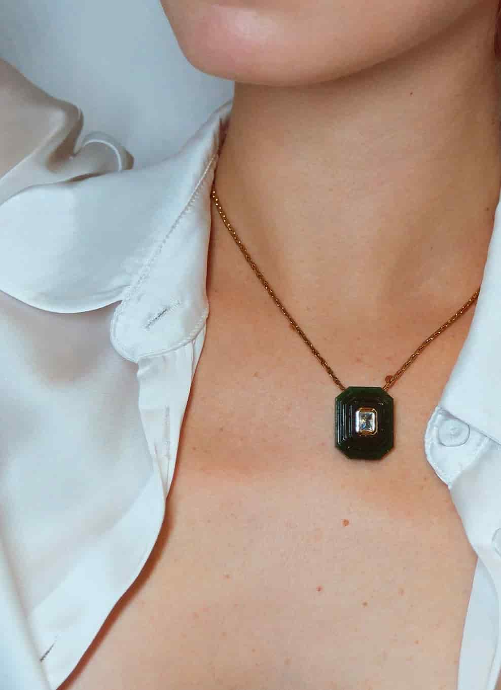 OTTAGONO - GREEN NECKLACE - miniatura 1