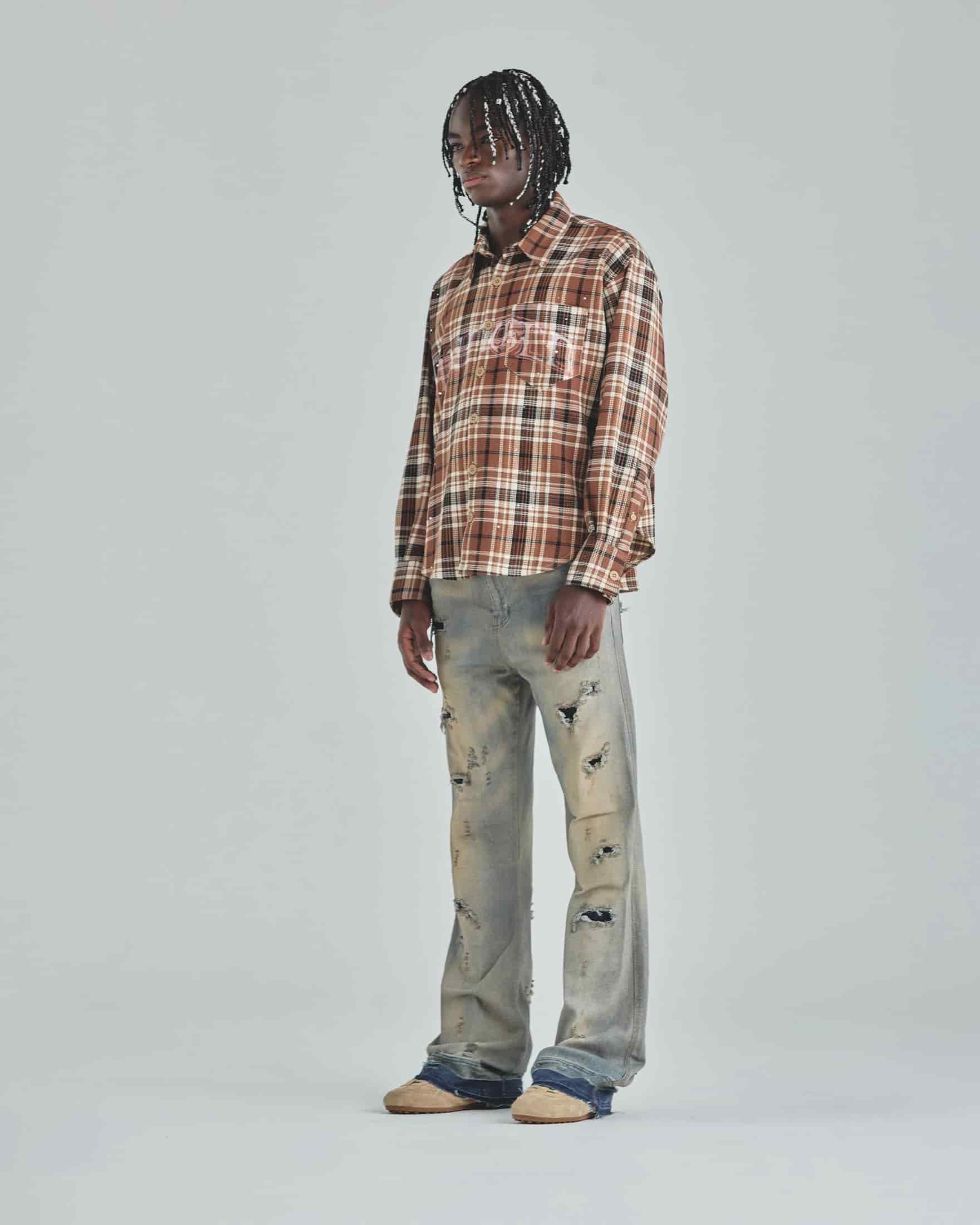 Act 1 Faith Flannel Shirt Plaid Brown - miniatura 5