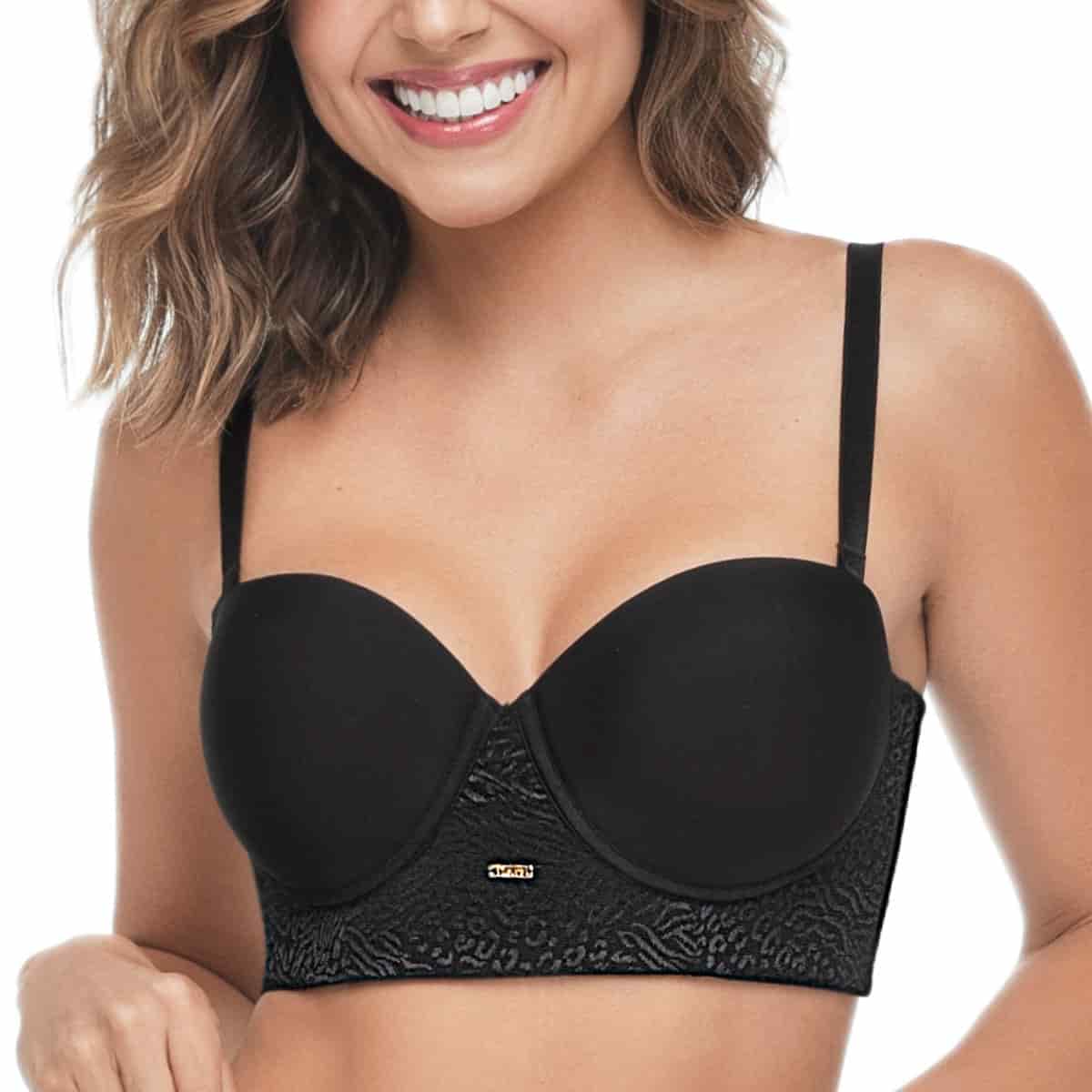 BUSTIER STRAPLESS CON ESPALDA Y BASE DOBLE TELA - miniatura 3