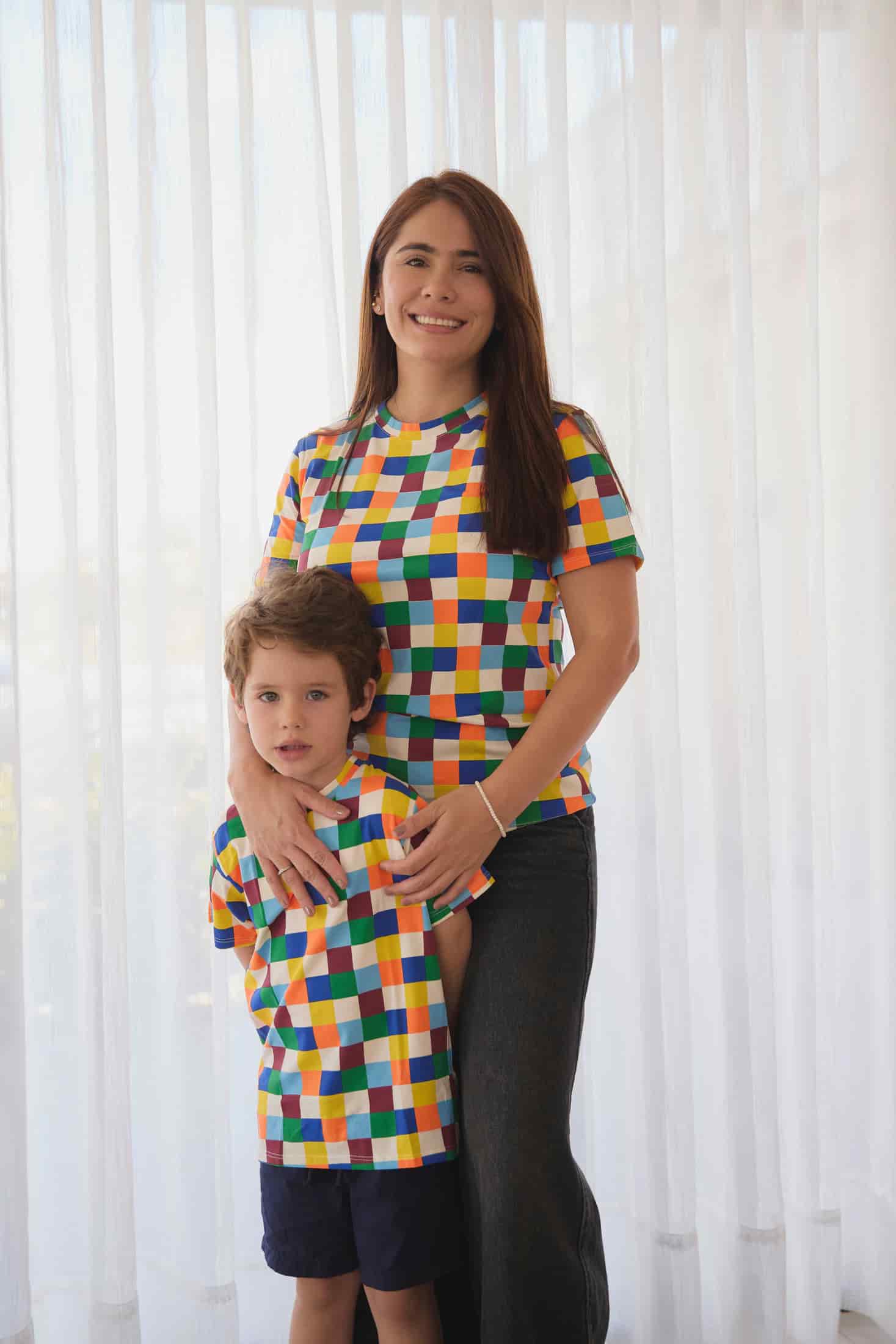 Camiseta Cuadros Coloridos Adulto - miniatura 1