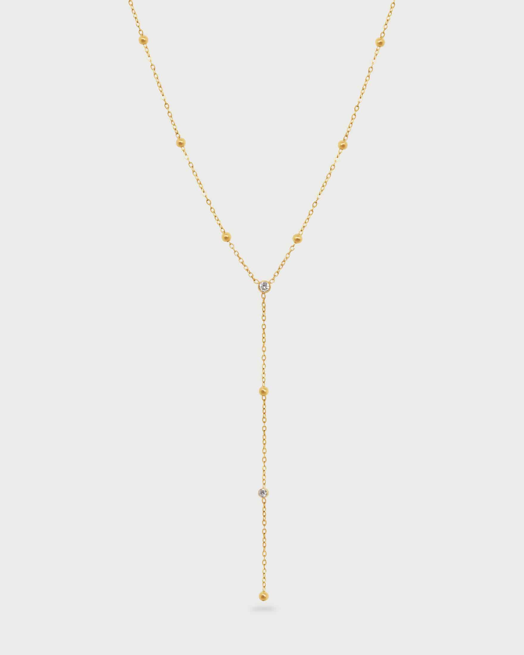 Collar Largo Esferas Oro - miniatura 3