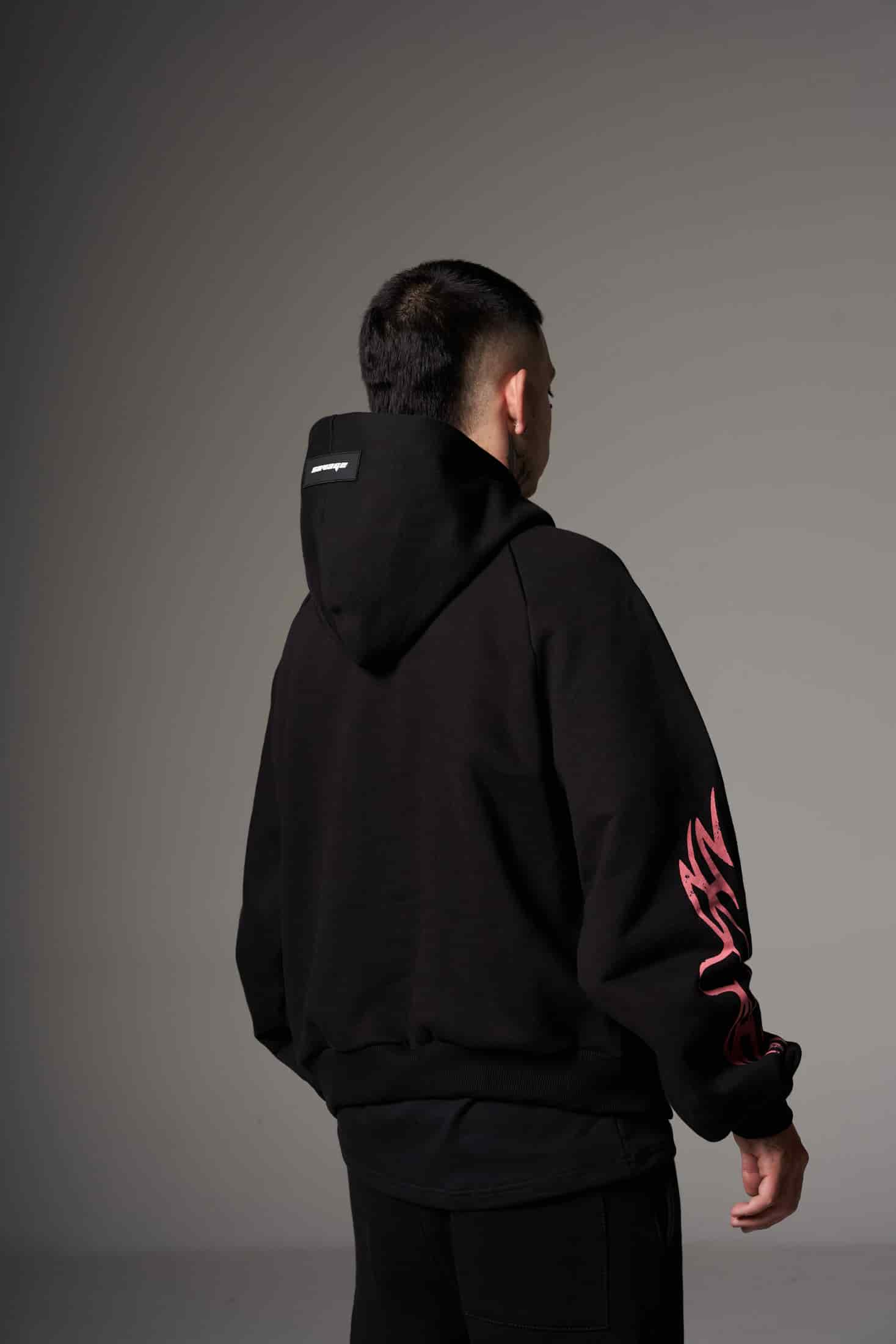 Hoodie Boxy fit rosa piedras  400 gramos - miniatura 5