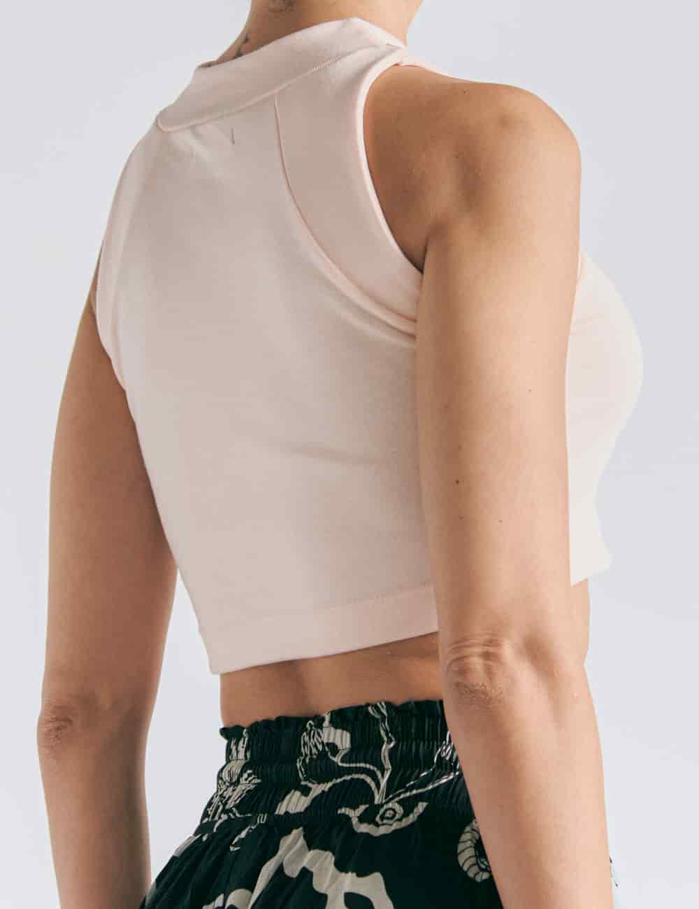 Crop Top Raglan  palo de rosa Mujer - miniatura 4